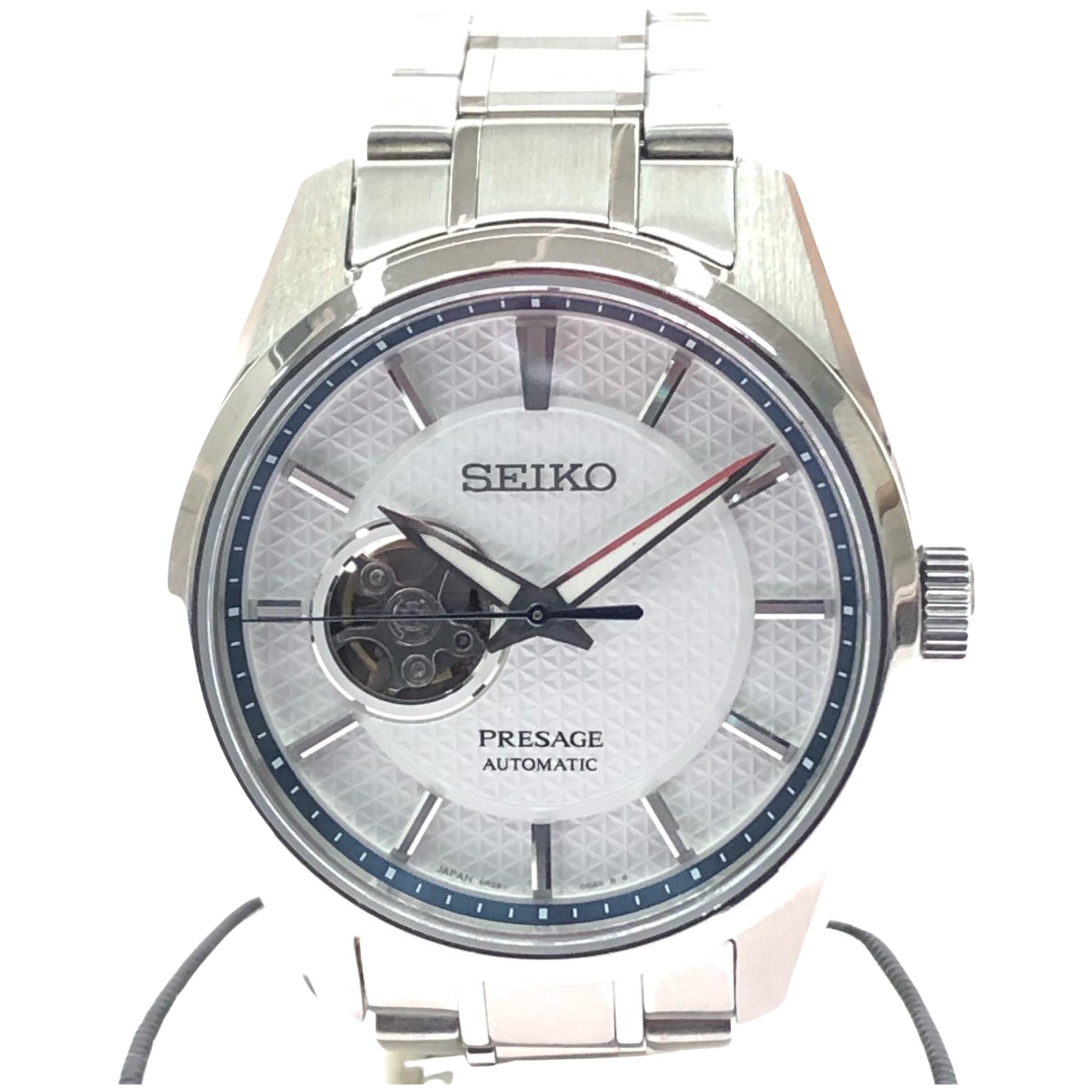 ▼▼【中古】SEIKO セイコー メンズ腕時計 自動巻き シャープエッジシリーズ プレサージュ 裏スケルトン 6R38-00A0 Bランク|リサイクルビッグバン店