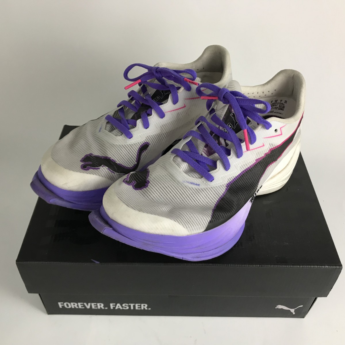 【中古】PUMA ピューマ FAST-R NITRO ELITE3 SIZE 25糎 312058-01 白いこと x パープル C序列付ける