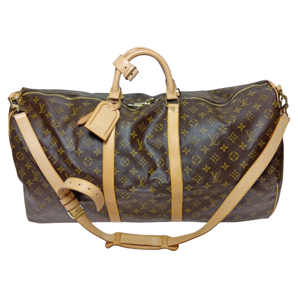 【中古】LOUIS VUITTON ルイヴィトン モノグラム キーポル・バンドリエール 60 ボストンバッグ 旅する鞄 M41412 赤銅色 B価値づける