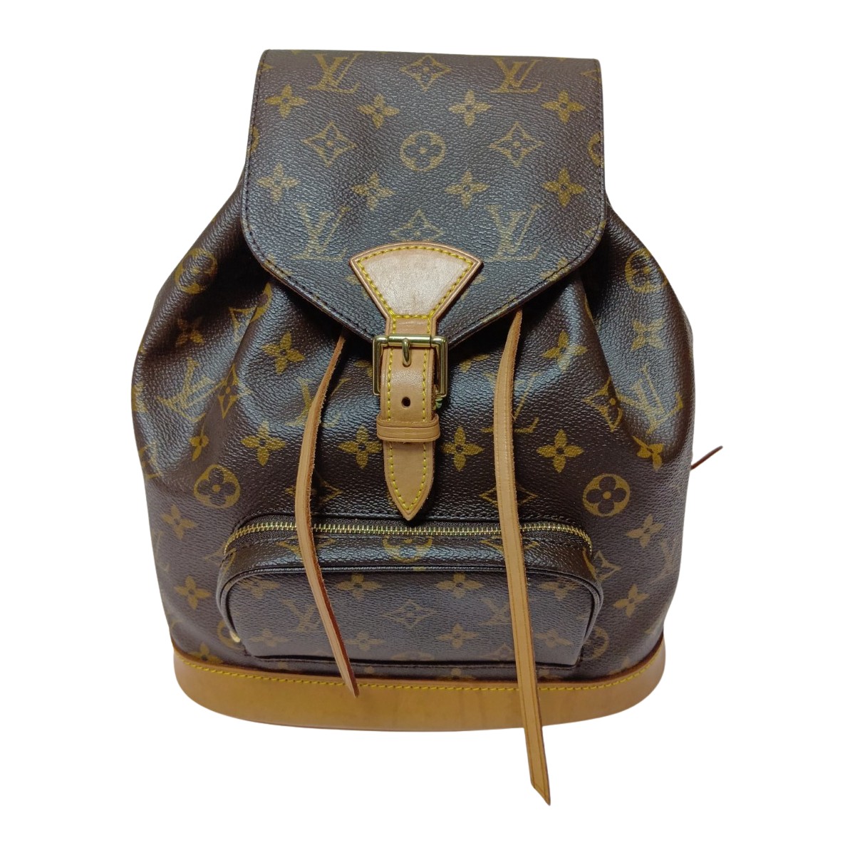 【中古】LOUIS VUITTON ルイヴィトン モノグラム モンスリ・ミドルサイズ 背嚢 M51136 赤銅色 B位置づける