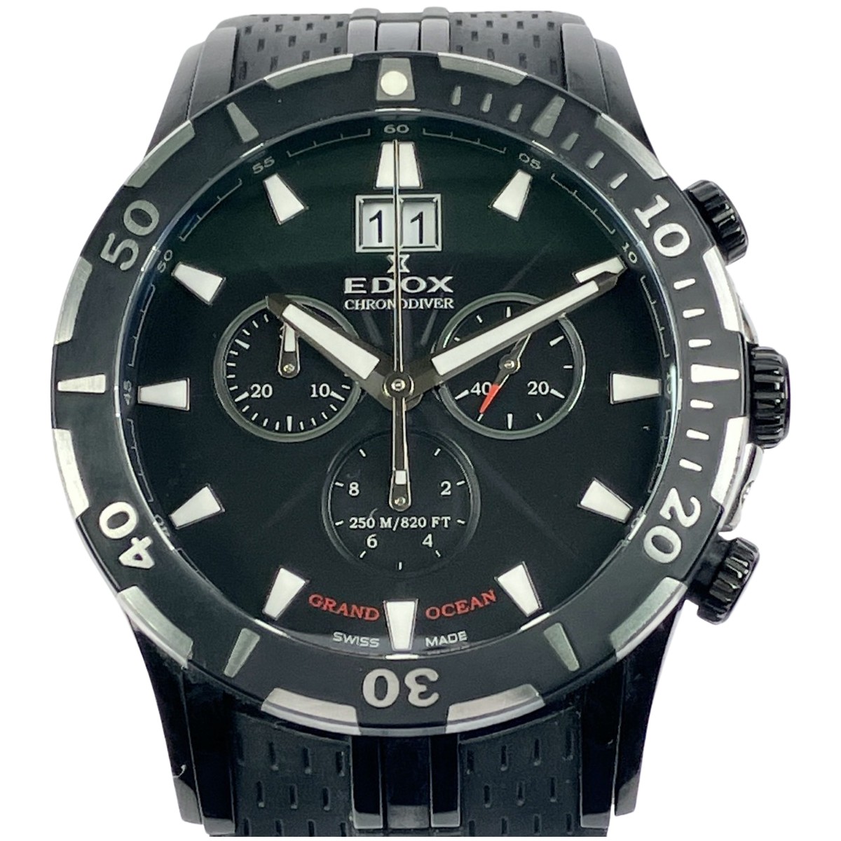 ▽▽【中古】EDOX 地びた大海原 クロノダイバー 10022-37N-NIN B序列付ける
