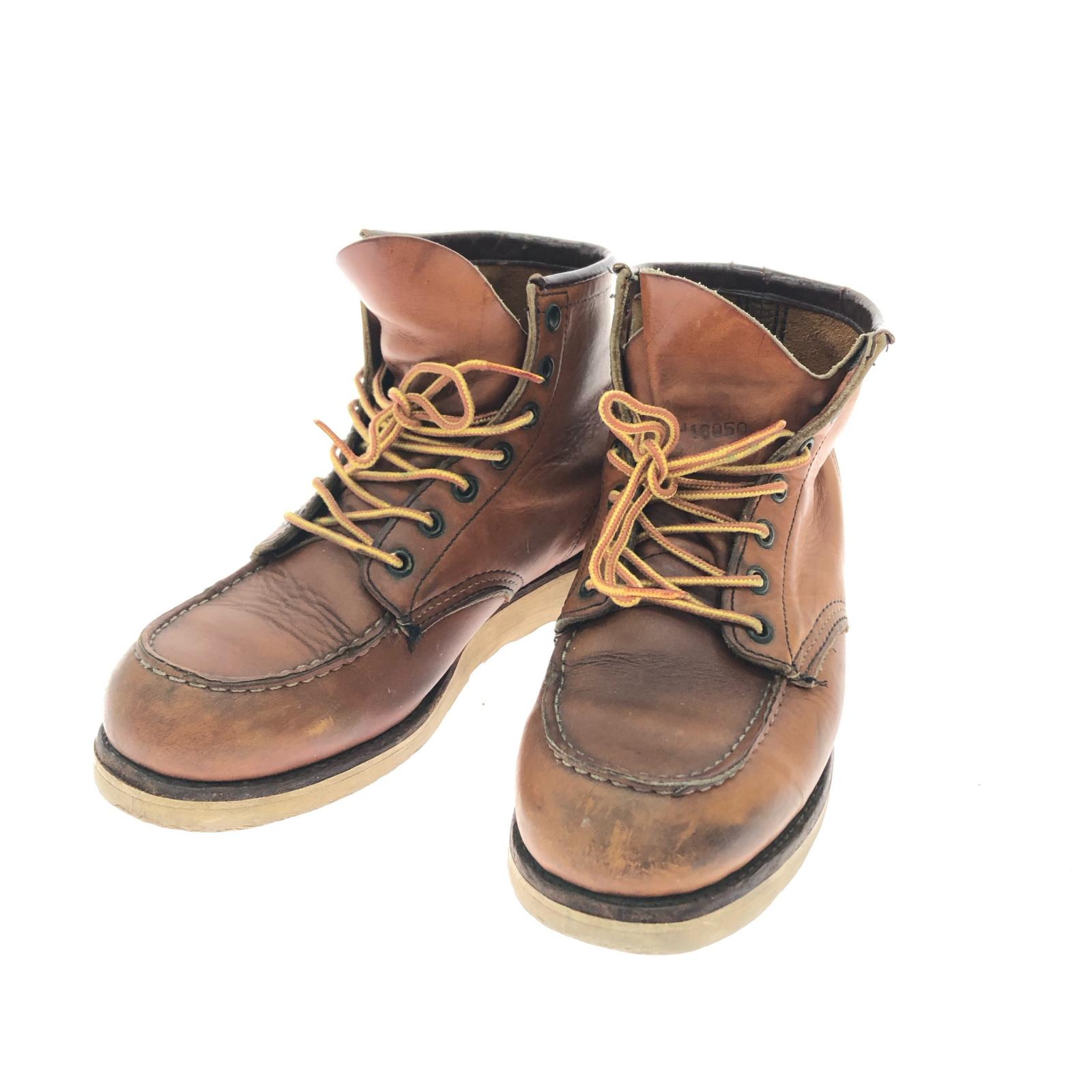 【中古】RED WING レッドウィング メンズブーツ モックトゥ アイリッシュセッター 縦刺繍羽タグ 26cm ブラウン Bランク｜リサイクルビッグバン店