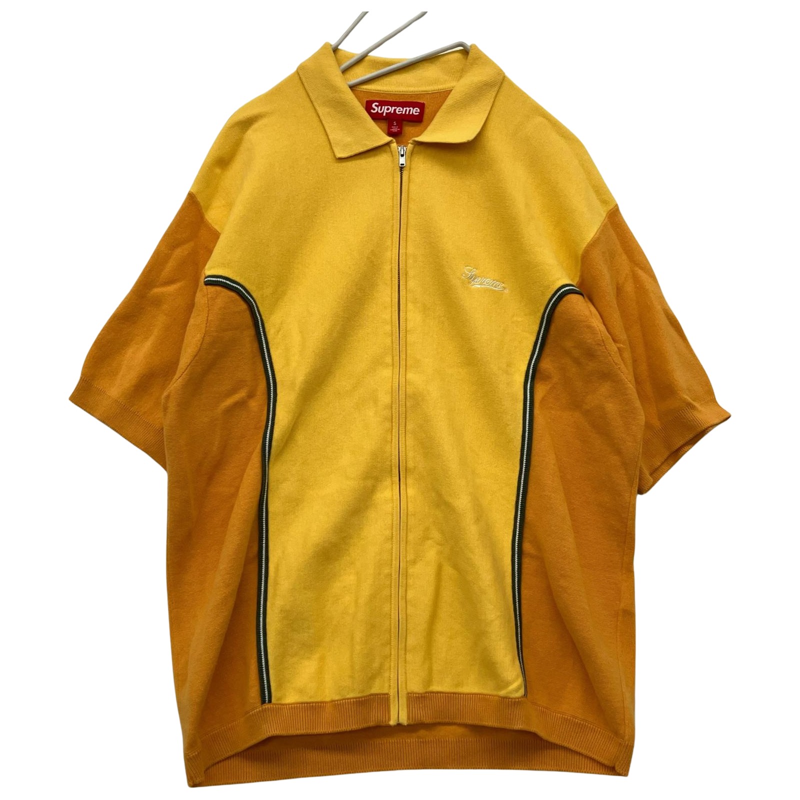 【エントリーポイント10倍｜7/19 20:00-7/26 1:59】【送料無料】【中古】Supreme シュプリーム 23AW Piping Zip Up Polo Sサイズ FW23 イエロー Bランク｜リサイクルビッグバン店