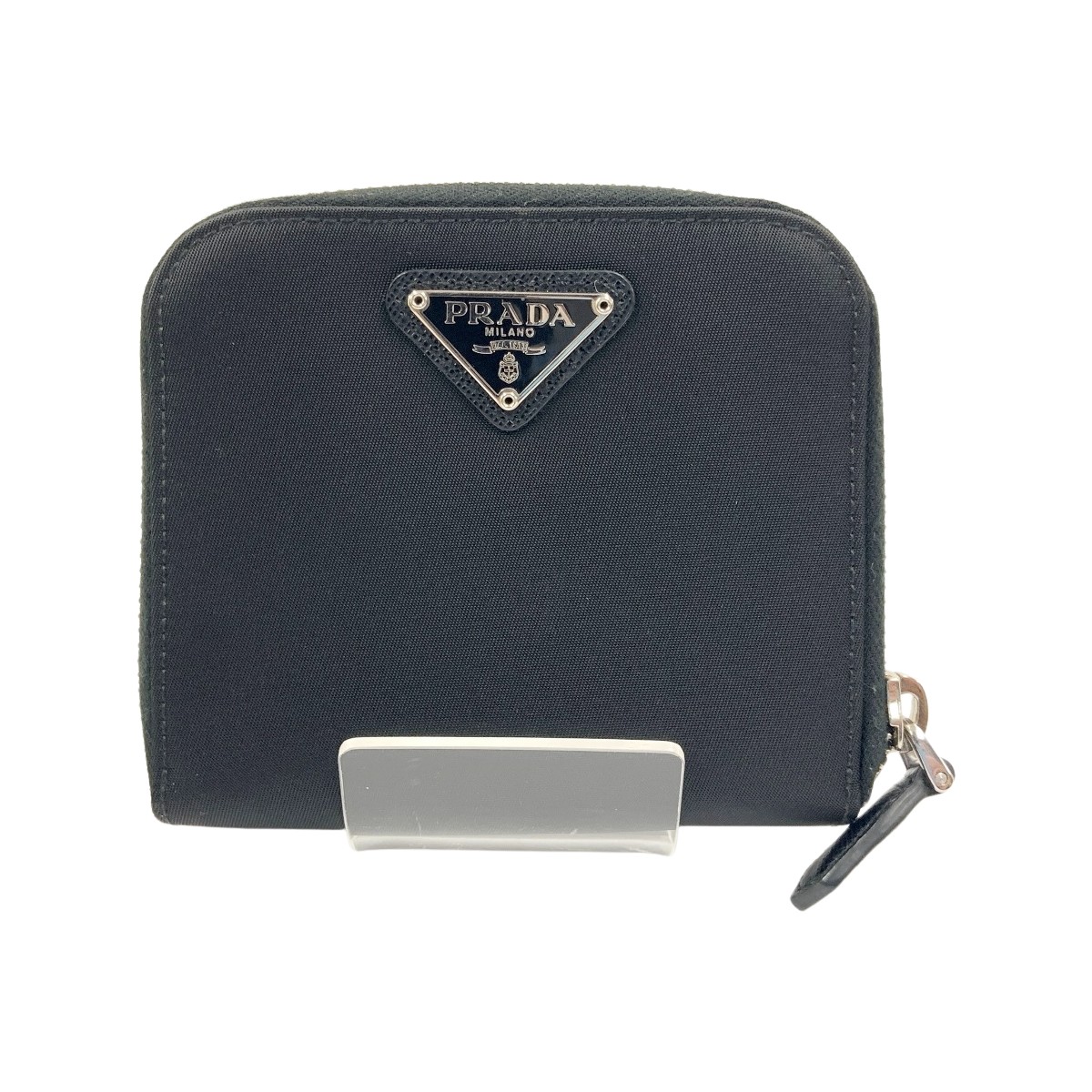 〇〇【中古】PRADA プラダ テスート ナイロン ラウンドファスナー コンパクトウォレット 1M0522 ブラック Bランク