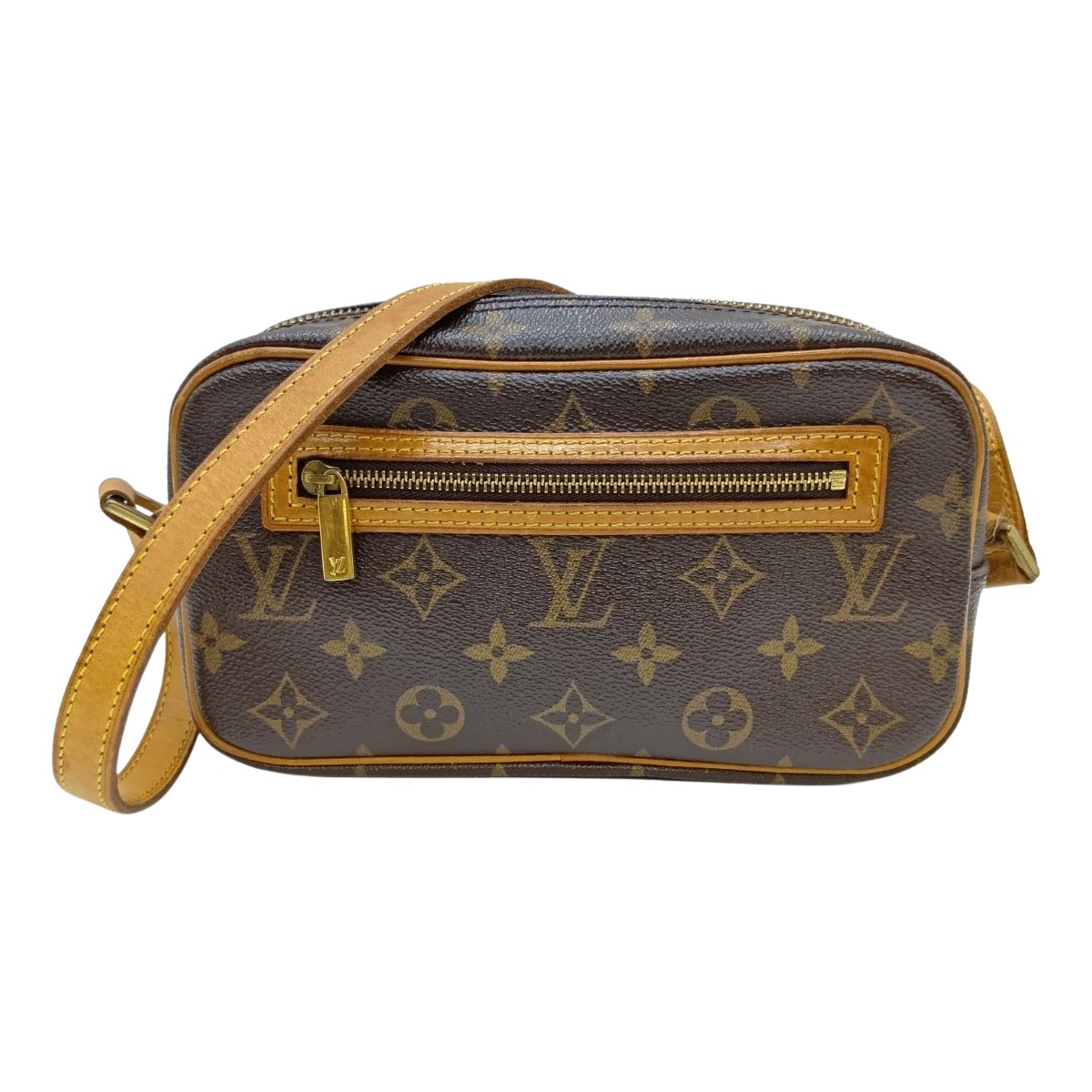 【中古】LOUIS VUITTON ルイヴィトン モノグラム ポシェット シテ ショルダーバッグ M51183 赤銅色 B序列付ける