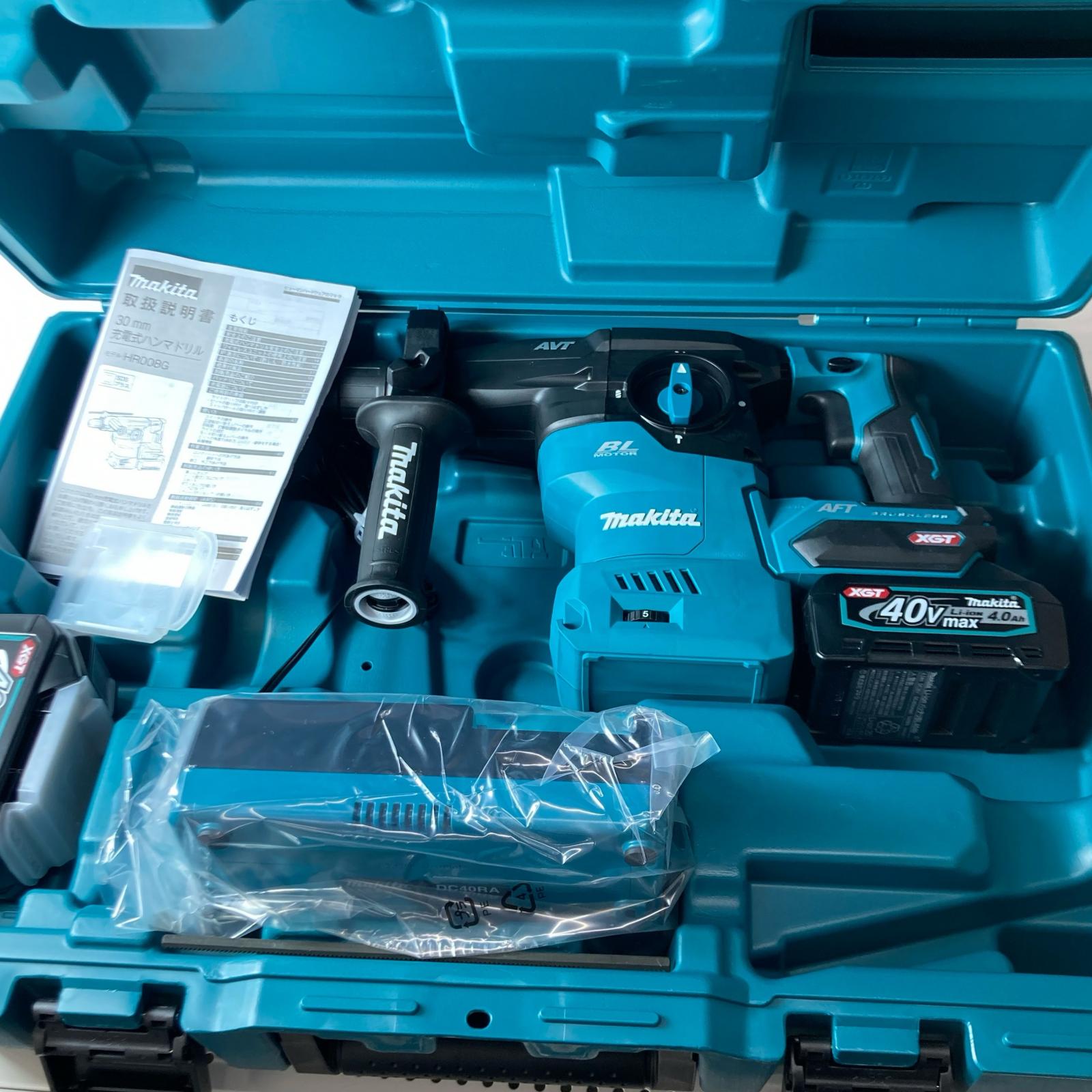 【中古】MAKITA マキタ 充電式ハンマドリル HR008GRMX ブルー 40v バッテリー2個・充電器・ケース付 Sランク 48,840円