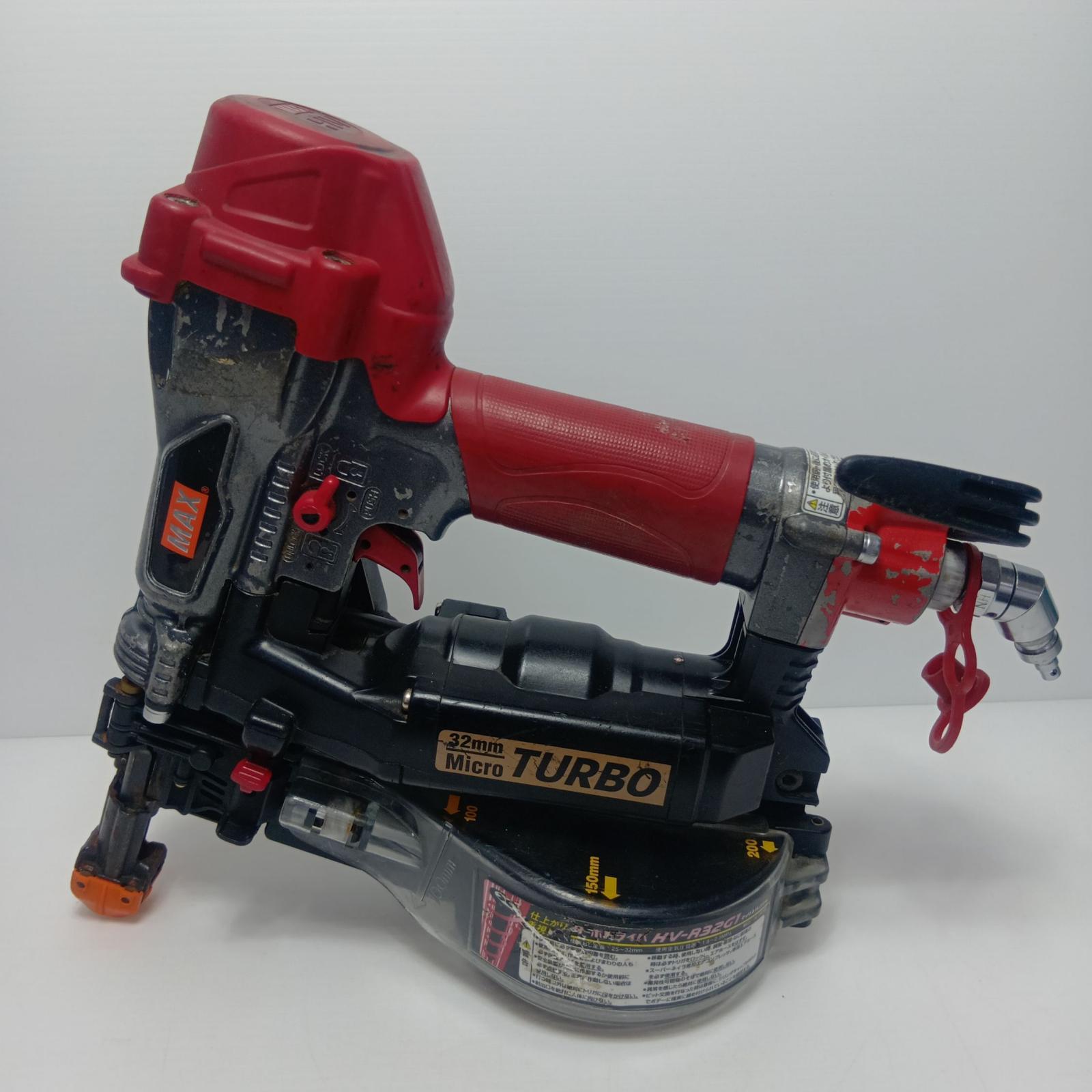 【中古】MAX マックス 32mm 高圧 ねじ打ち機 本体のみ HV-R32G1 レッド Cランク