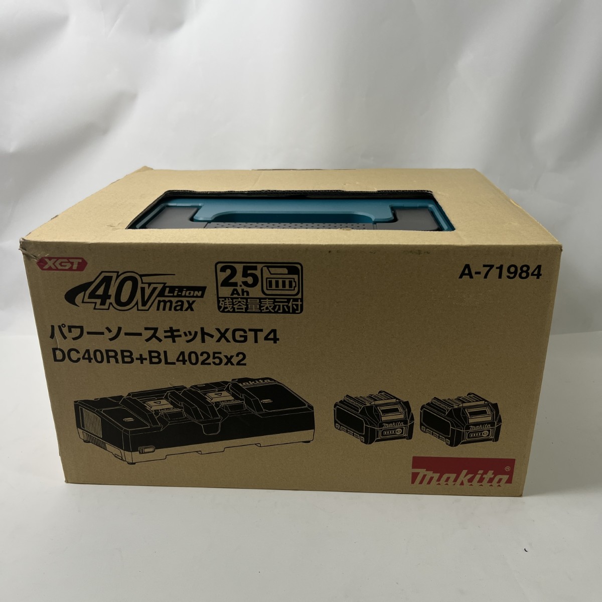 〇〇【中古】MAKITA マキタ 40Vmaxパワーソースキット 充電器・充電池2個・ケース付 A-71984 ブラック 未使用品 Sランク