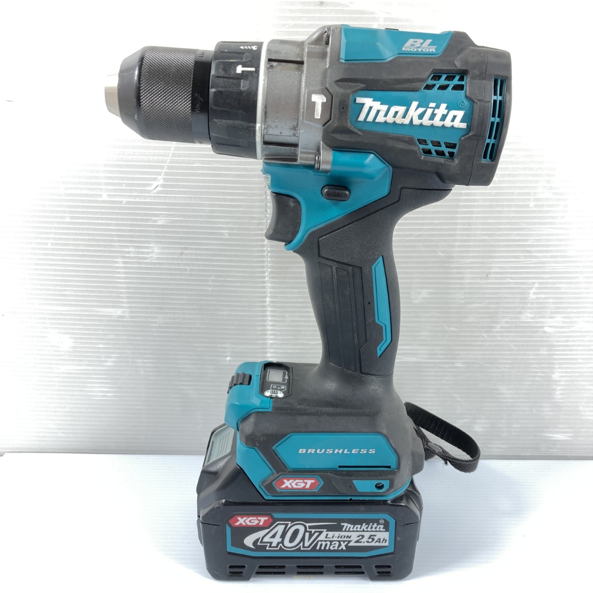 【中古】MAKITA マキタ 40Vmax 申し受ける式揺りうごかすドライバドリル バッテリ1個属する 申し受ける器なし PSE目じるしあり HP001G 青碧 B序列付ける