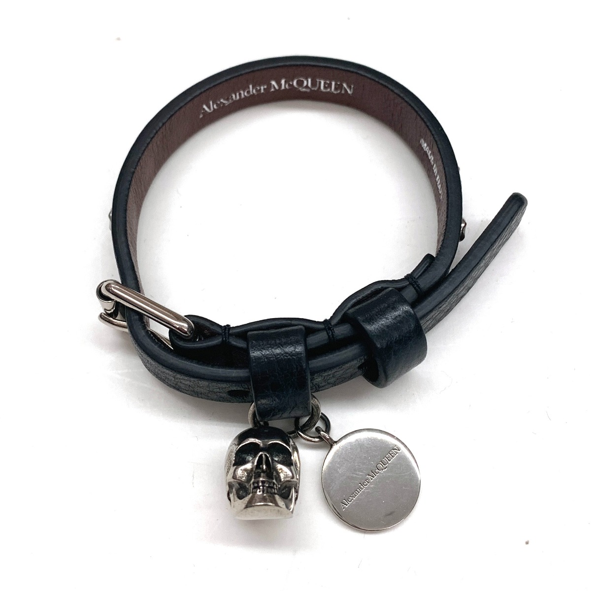 【中古】Alexander McQueen ブレスレット 16-20cm ブラック Bランク