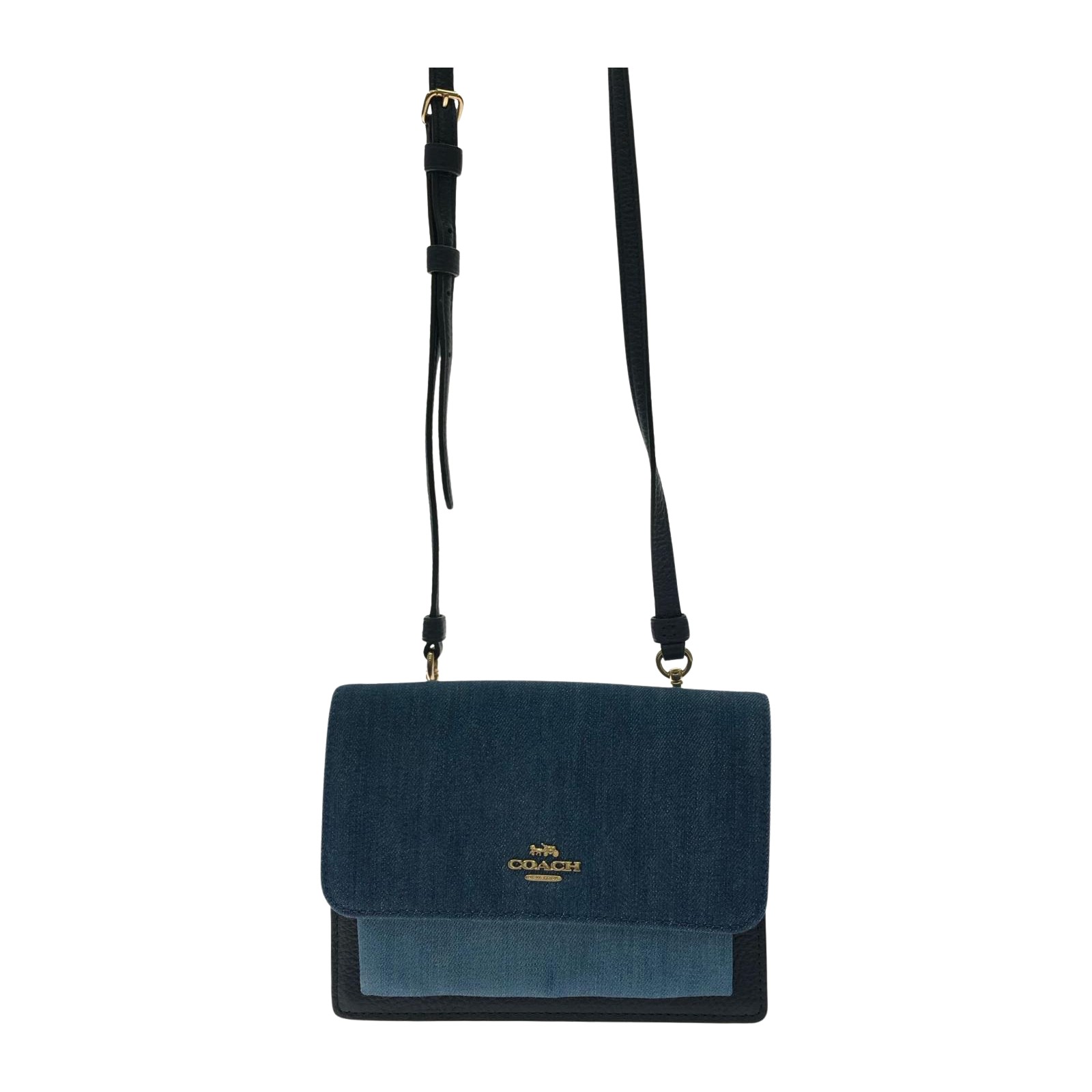 ▼▼【中古】COACH コーチ レディース ショルダーバッグ デニムキャンバス 斜め掛け C3325 ブルー/バイカラー Bランク