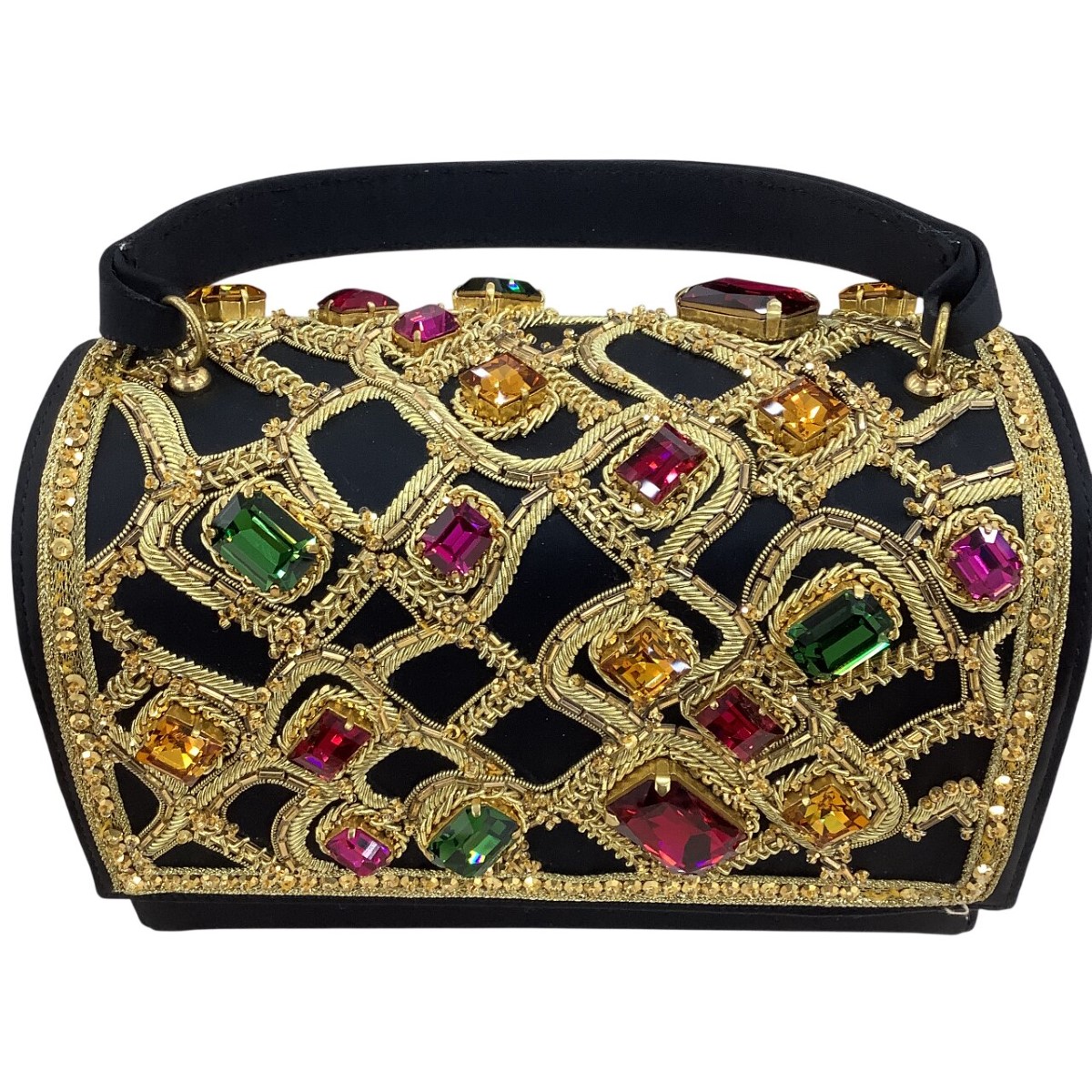 【中古】DANIEL SWAROVSKI ダニエル・スワロフスキー ハンドバッグ ブラック Bランク