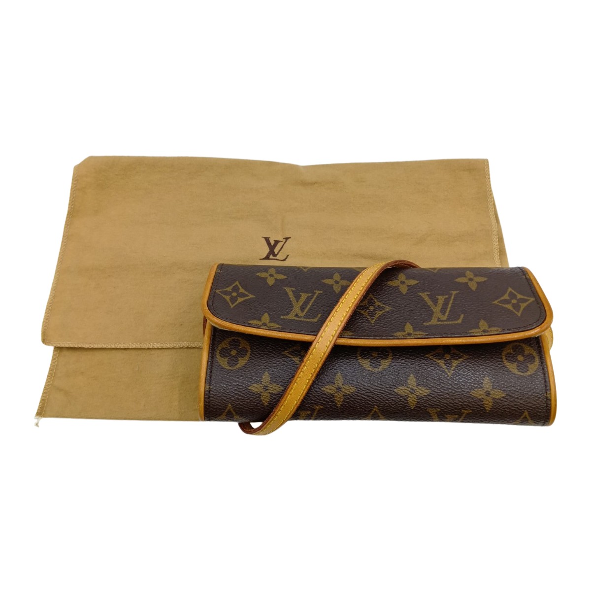 ◎◎【中古】LOUIS VUITTON ルイヴィトン モノグラム ポシェットツインPM ショルダーバッグ M51854 ブラウン Bランク