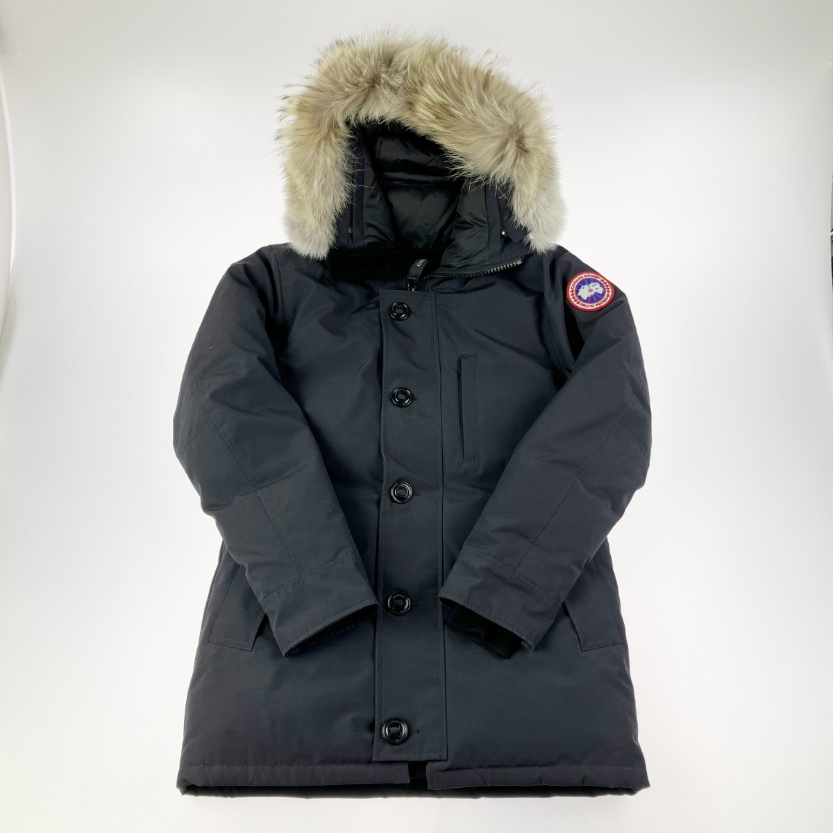 【中古】CANADA GOOSE カナダグース ジャスパー ダウンジャケット コヨーテファー 3438JM ブラック Bランク｜リサイクルビッグバン店