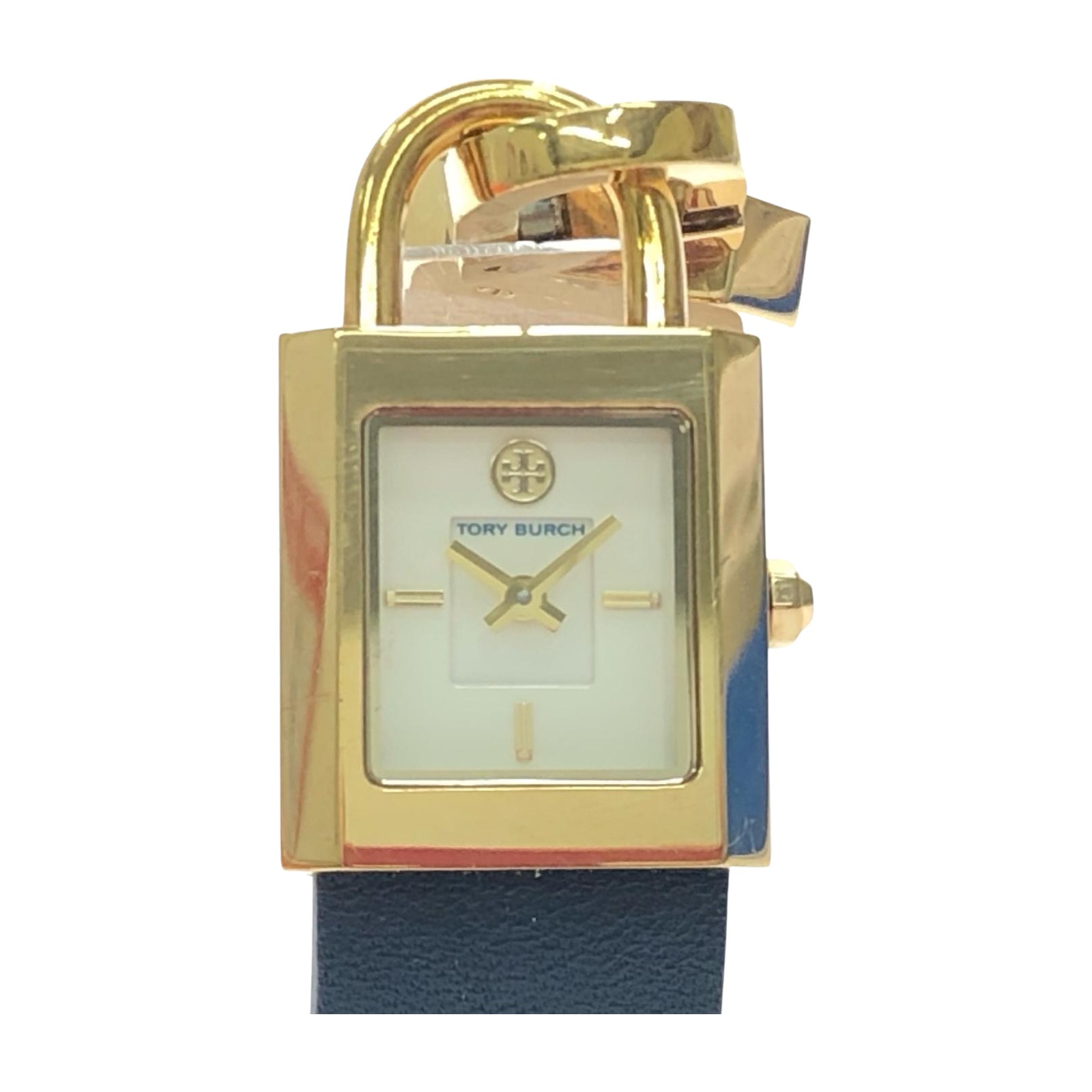 【中古】TORY BURCH トリーバーチ レディースウオッチ 石英 カデナウォッチ 米国海軍×ゴールド TBW7002 B位置づける