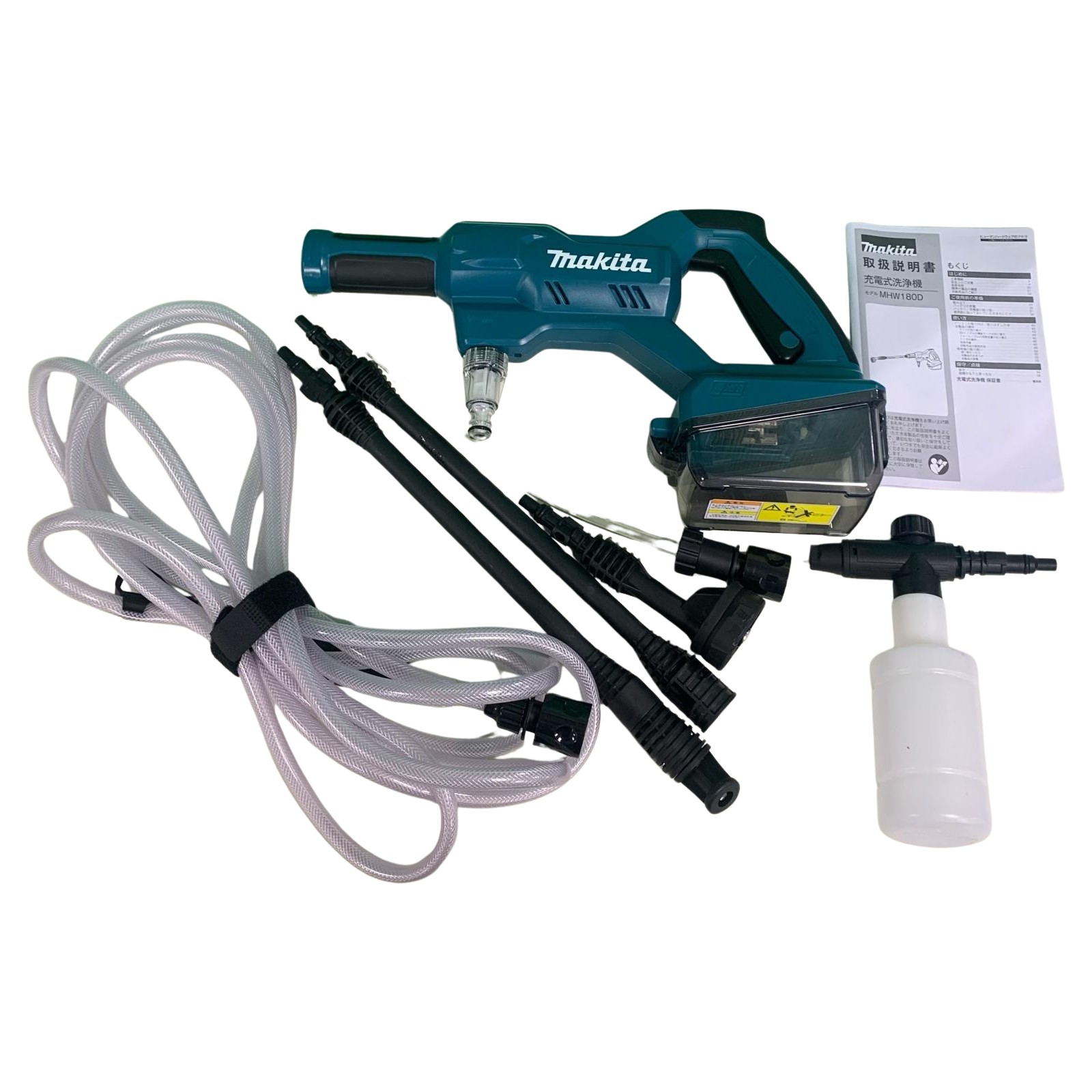 ♭♭【中古】MAKITA マキタ 申し受ける式洗い濯ぎ機 ペットボトルアダプター ノズル付 MHW180D 青色 A位置付ける 高圧洗浄機用アクセサリー-DIY・工具-花・ガーデン・DIY