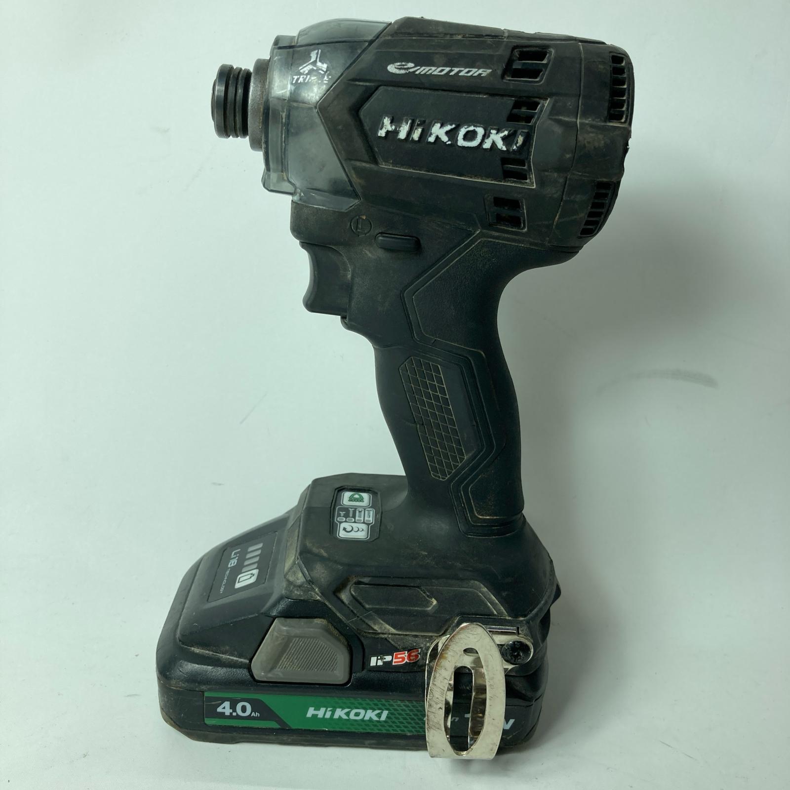 【中古】HiKOKI ハイコーキ インパクトドライバ コードレス式 18v 4.0Ah 充電池1個付 WH18DC ブラック 本体のみ Cランク