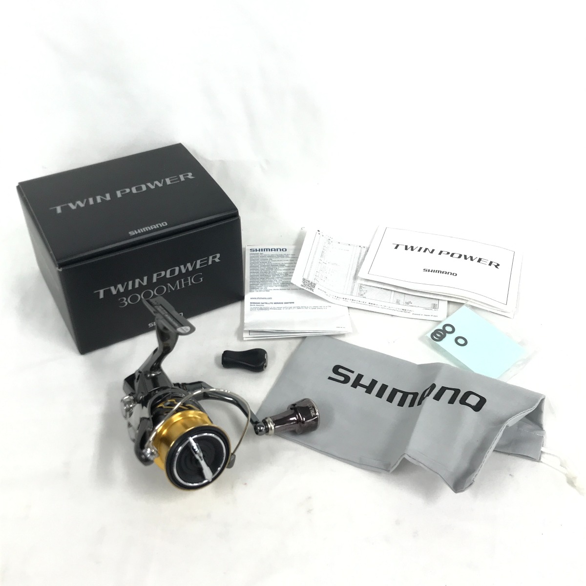 【中古】SHIMANO シマノ スピニングリール ツインパワー 3000MHG リブレ フォルテシモ ハンドルノブ、箱付 04143 Aランク