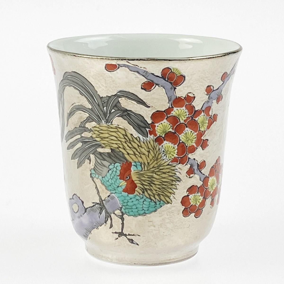 【中古】 肥前有田焼 湯呑み 花鳥絵 江口天童 B価値づける