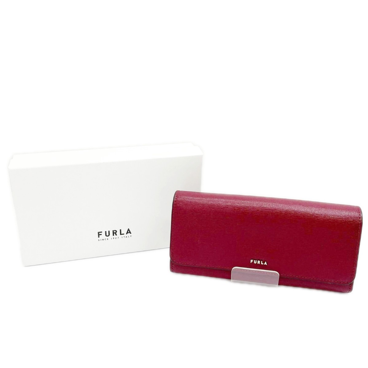 【中古】FURLA フルラ 長財布 バビロン 箱付 レディース PCY2UNO-B30000 レッド Bランク