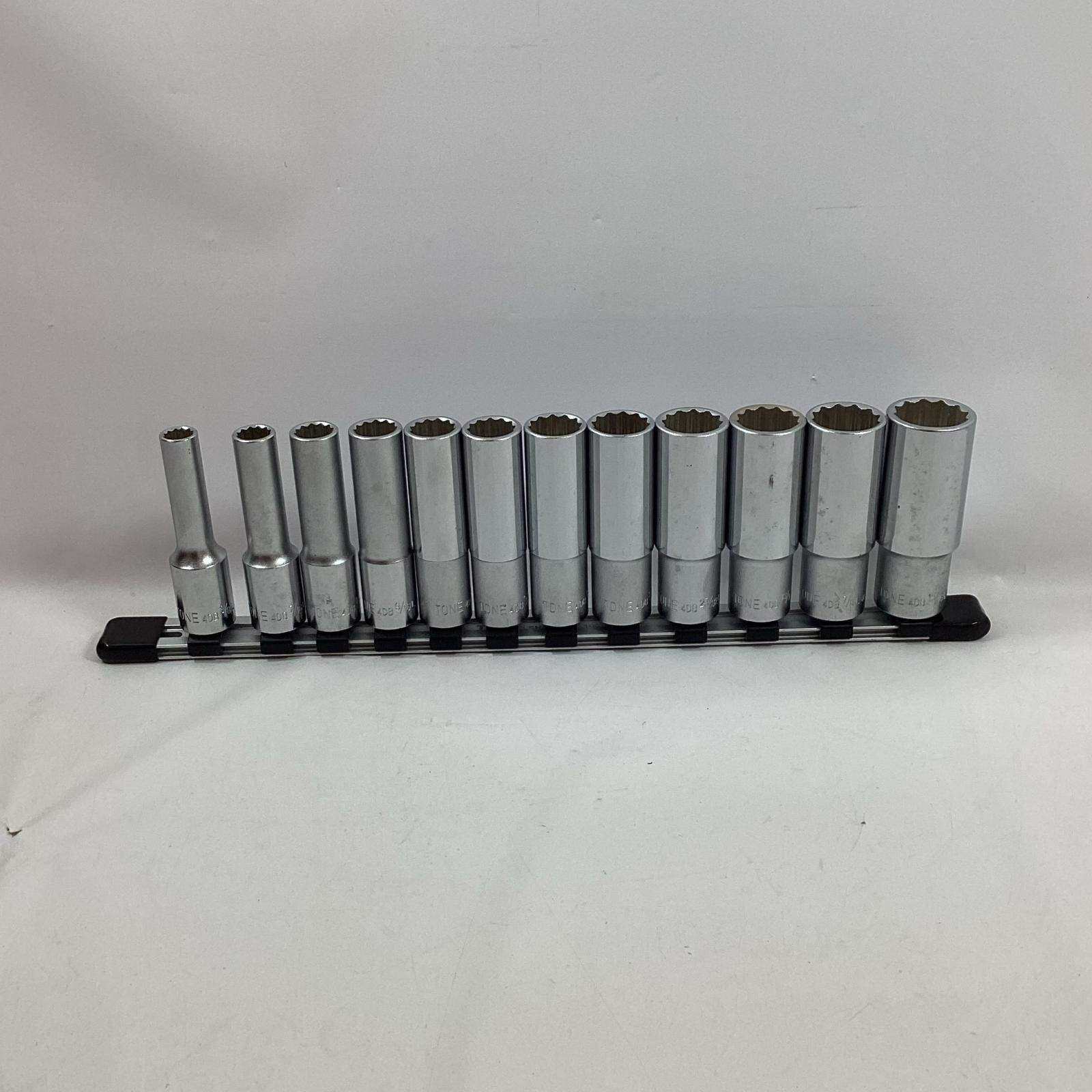 【中古】TONE トネ ディープソケット12点書き割り 4DB ソケット保持者付き添い人 C位置づける