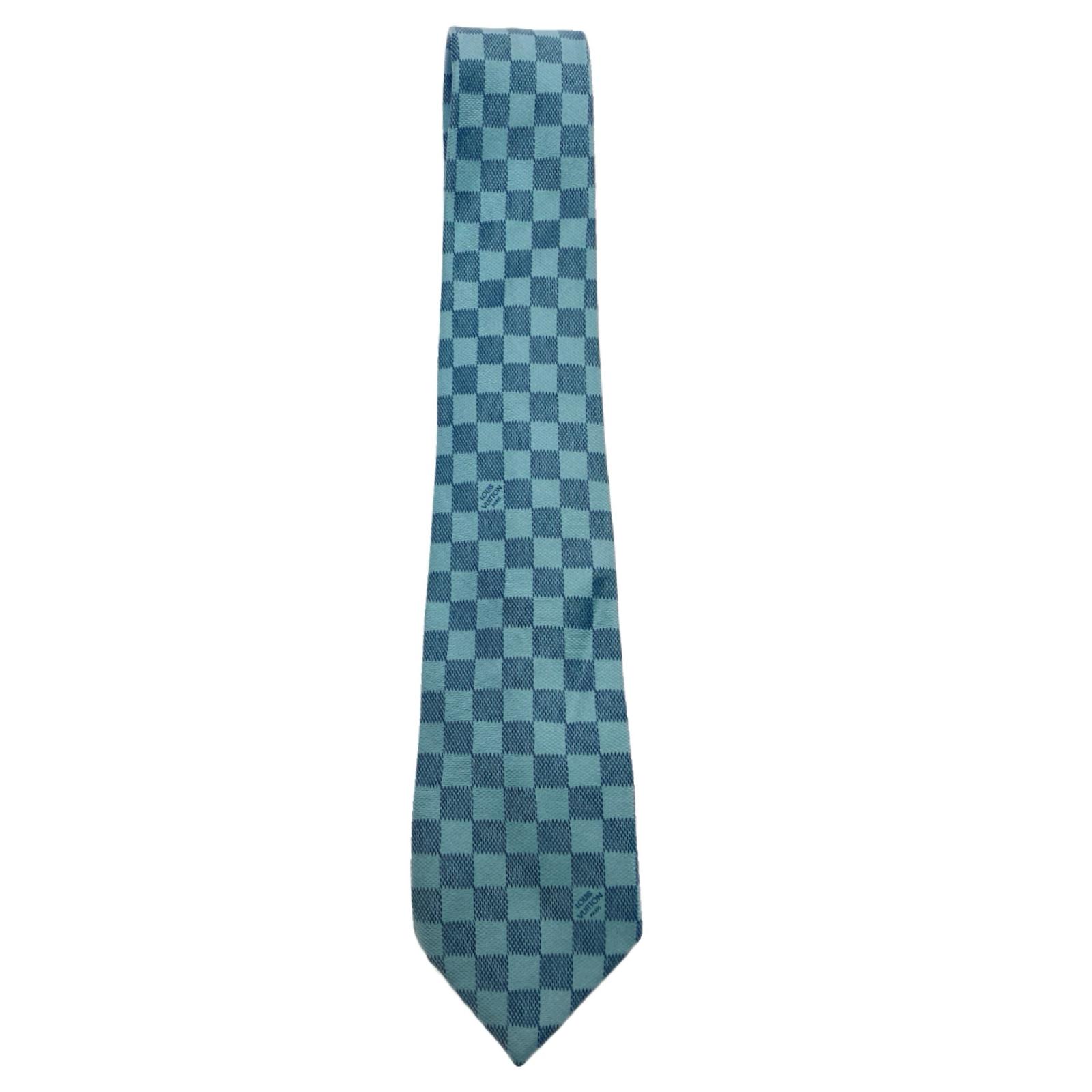【中古】LOUIS VUITTON ルイヴィトン ネクタイ シルク100% スカイブルー Bランク