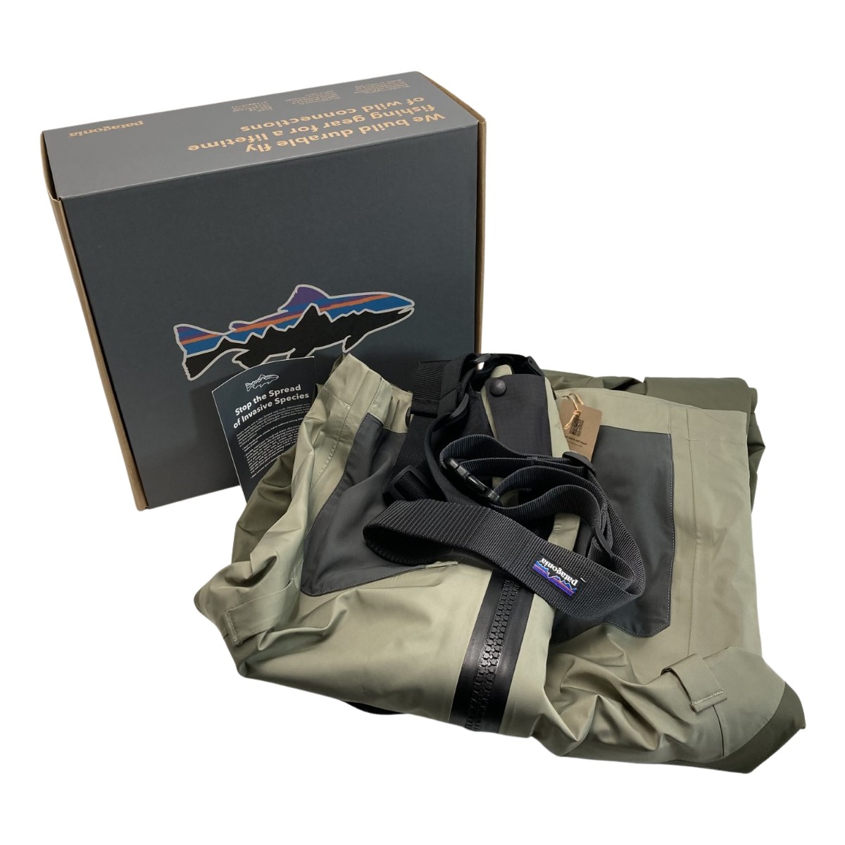 【中古】Patagonia パタゴニア スウィフトカレント トラバーズ ジップフロント ウェーダー 82385 オリーブ MSM 箱付き添い人 A位置づける