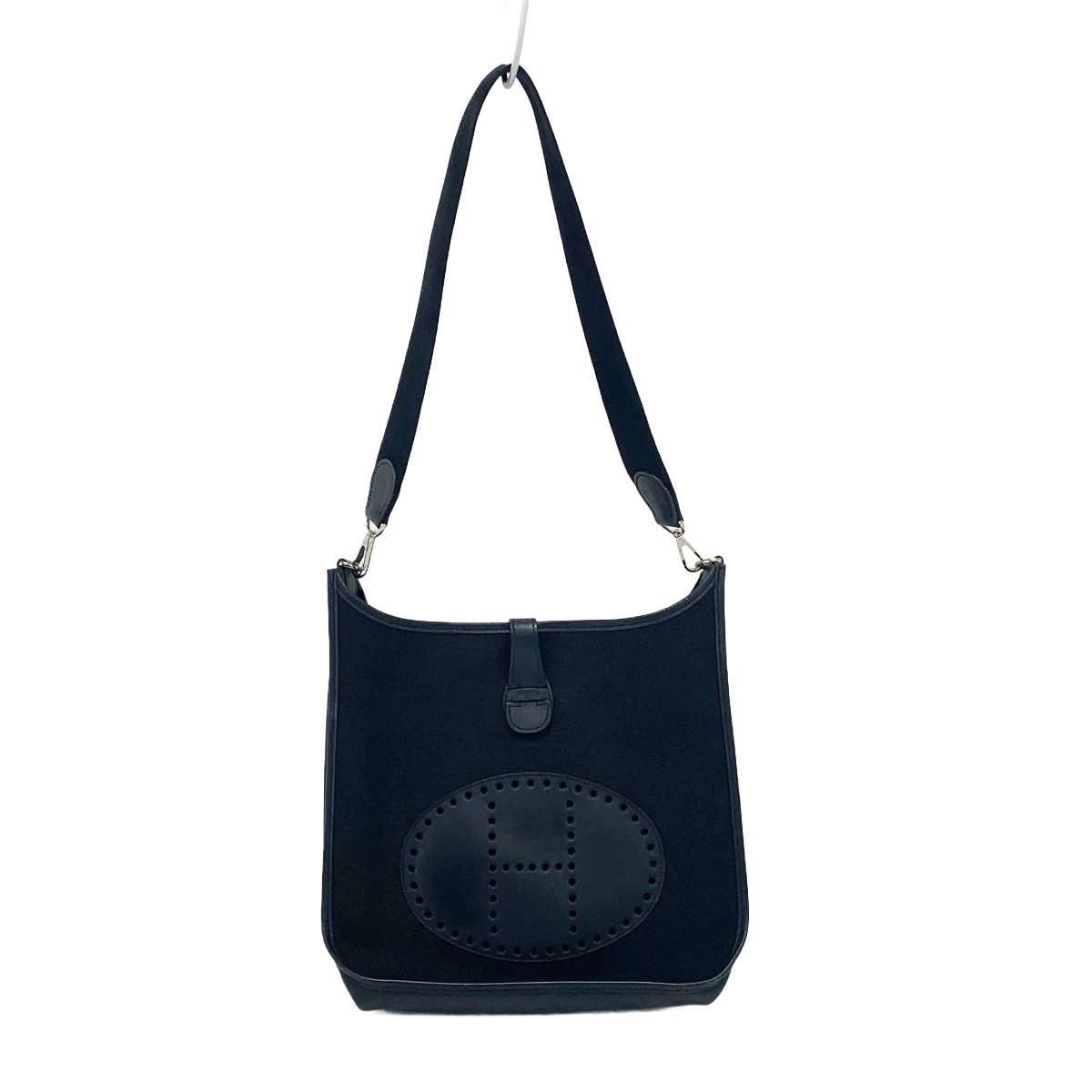 【中古】HERMES エルメス エブリン2GM トワル・ハンター ショルダーバッグ 黒いこと B序列付ける