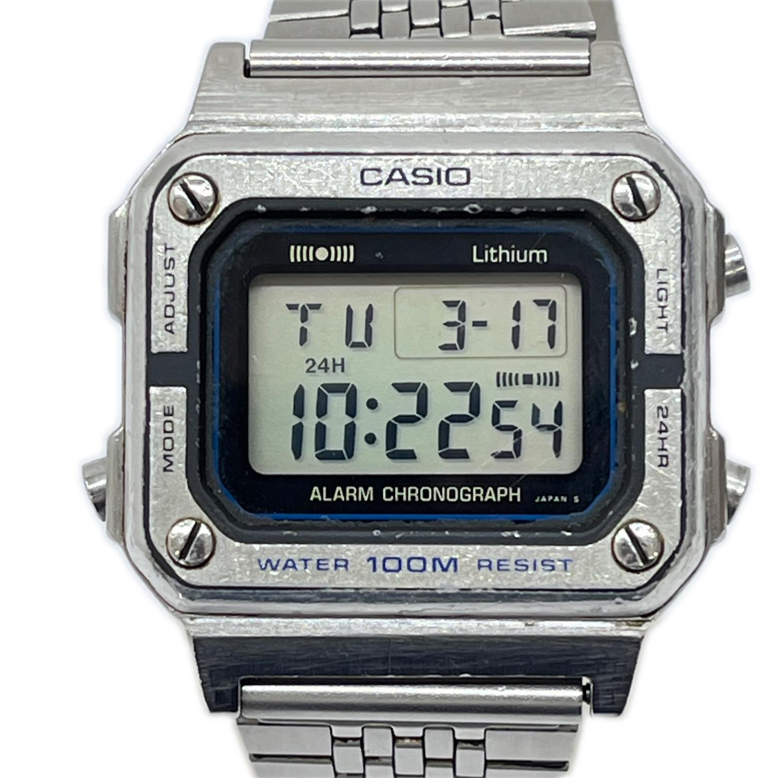 【中古】CASIO カシオ デジタルウォッチ 腕時計 デジタル アラームクロノ W-770 Bランク