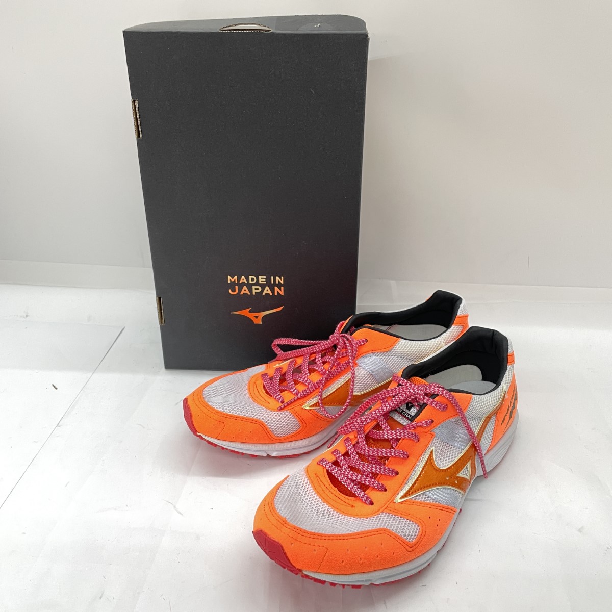 【中古】MIZUNO ミズノ ランニングシューズ WAVE EMPEROR JAPAN 4 SIZE 26cm U1GD192081 オレンジ Bランク