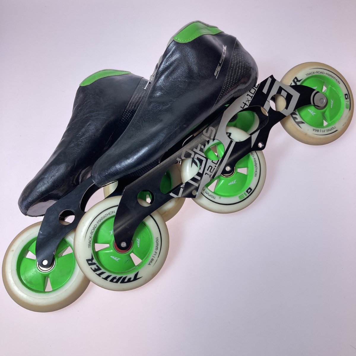 【中古】SSS スリーエス インラインスケート 約25cm MatterG13ウィール 110mm ブラック×グリーン Cランク 24,602円