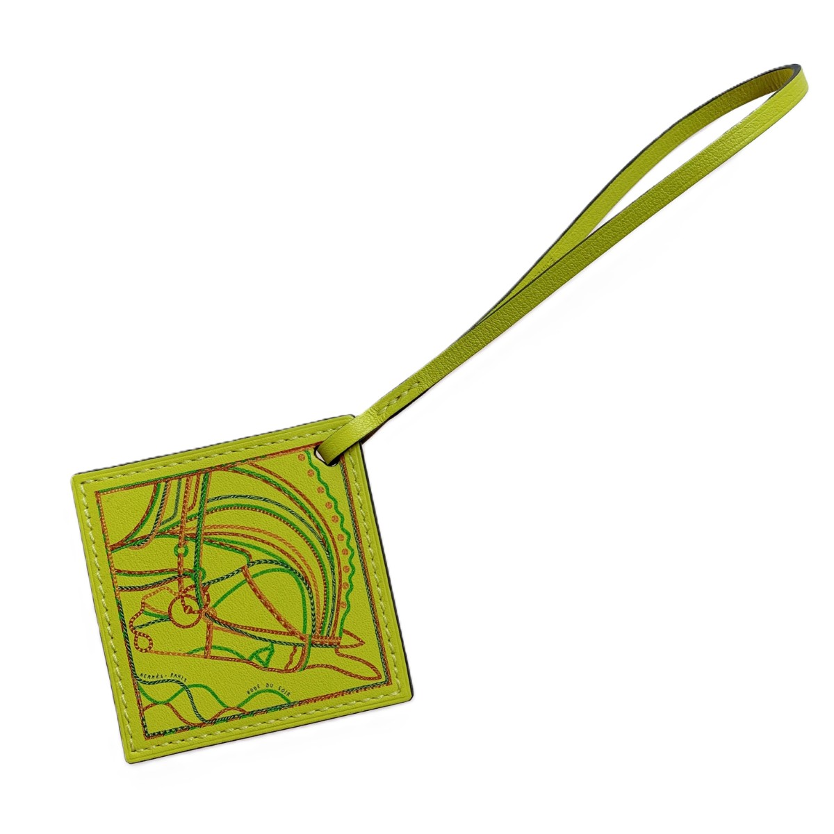 【中古】HERMES エルメス キーホルダー カレナノバッグチャーム イエロー Bランク