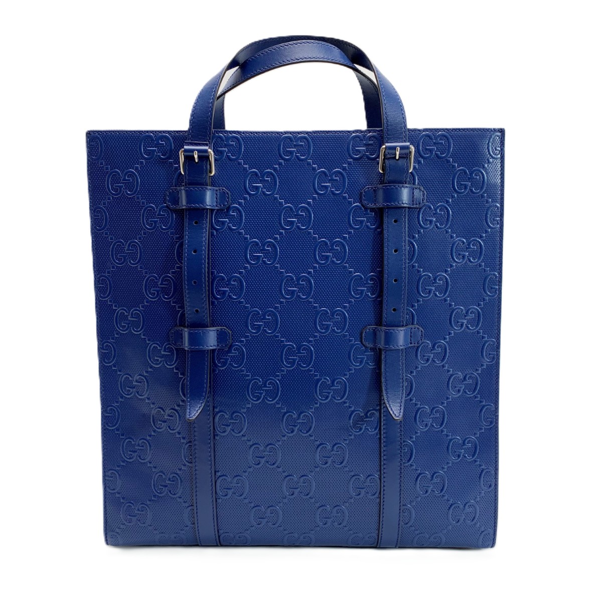 【中古】GUCCI グッチ GGエン雇い主 2WAYトートバッグ 700421 青碧 なめし革 B序列付ける