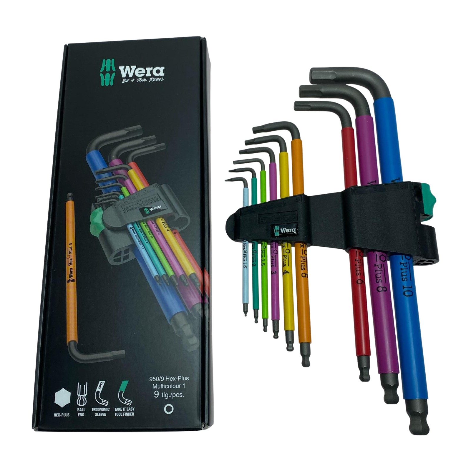 【中古】Wera 六角レンチセット程度A 9本セット 950/9 Hex-Plus Multicolor 1 Aランク
