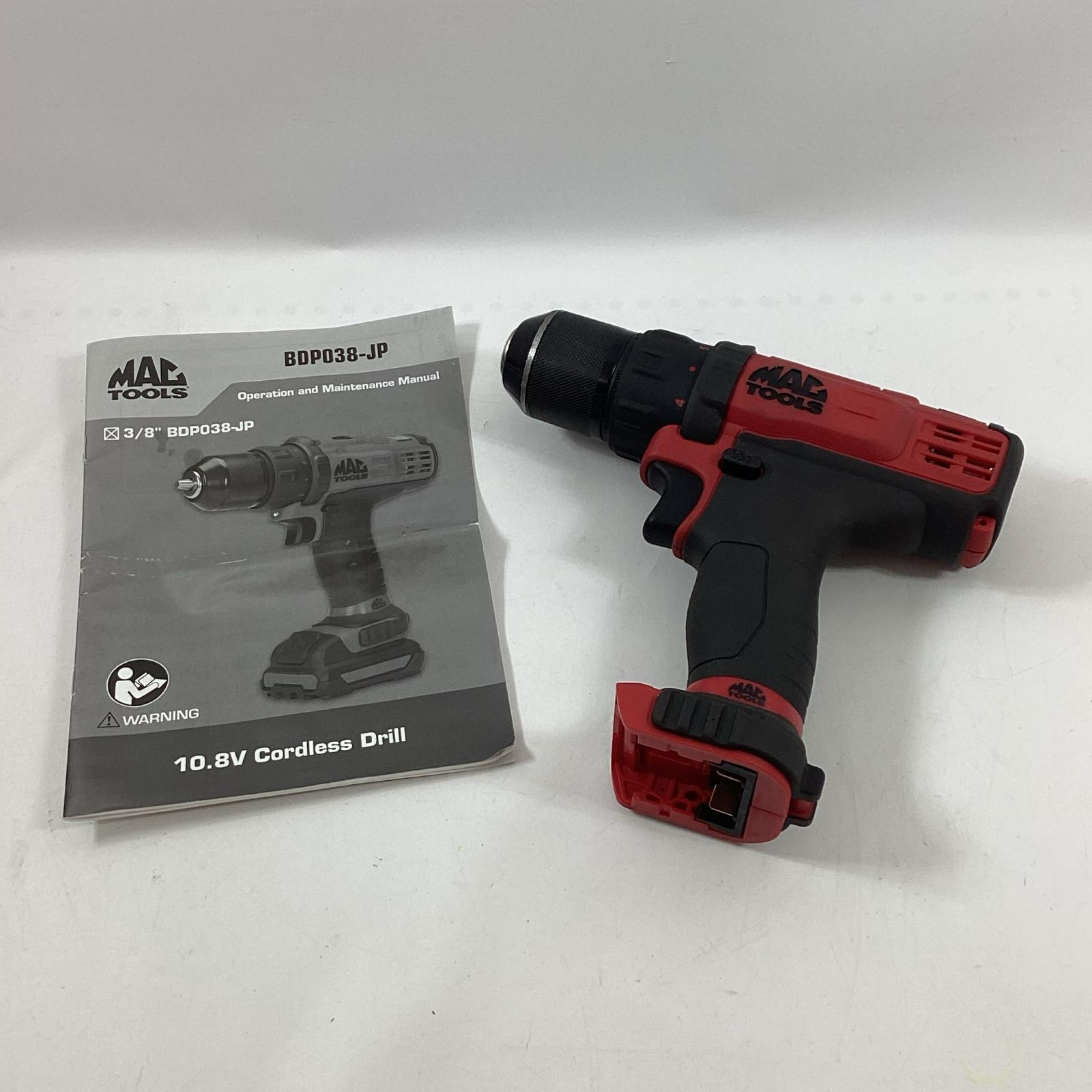 【中古】MAC TOOLS マック ドライバドリル BDP038-UK 赤いこと 本体のみ 10.8v B位置づける