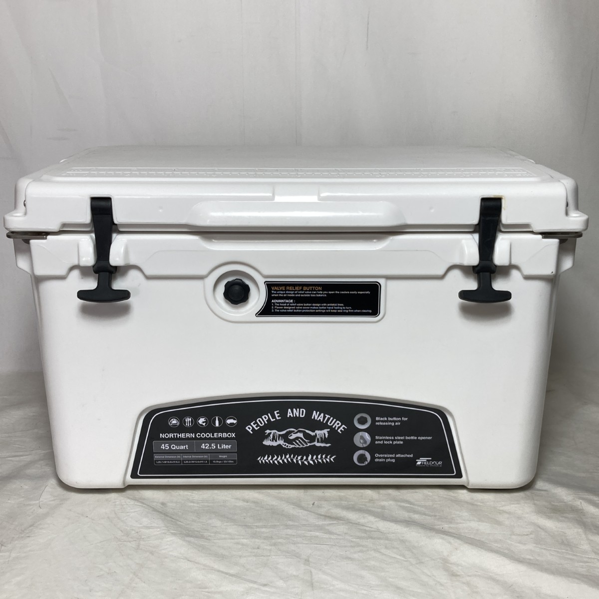 【中古】FIELDOOR フィールドア ノーザンクーラーボックス 42.5L 白いこと C価値づける