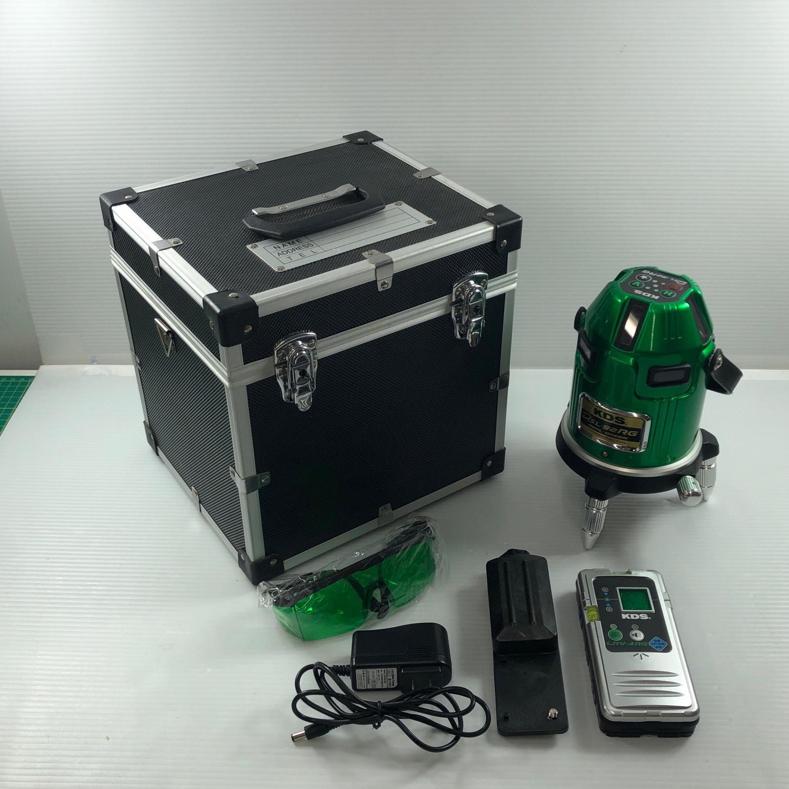 【中古】KDS レーザ墨出し器 ACアダプター・申し受ける池1個・容れもの・受光器付 緑であることレーザ DSL-92RG 緑であること B位置づける