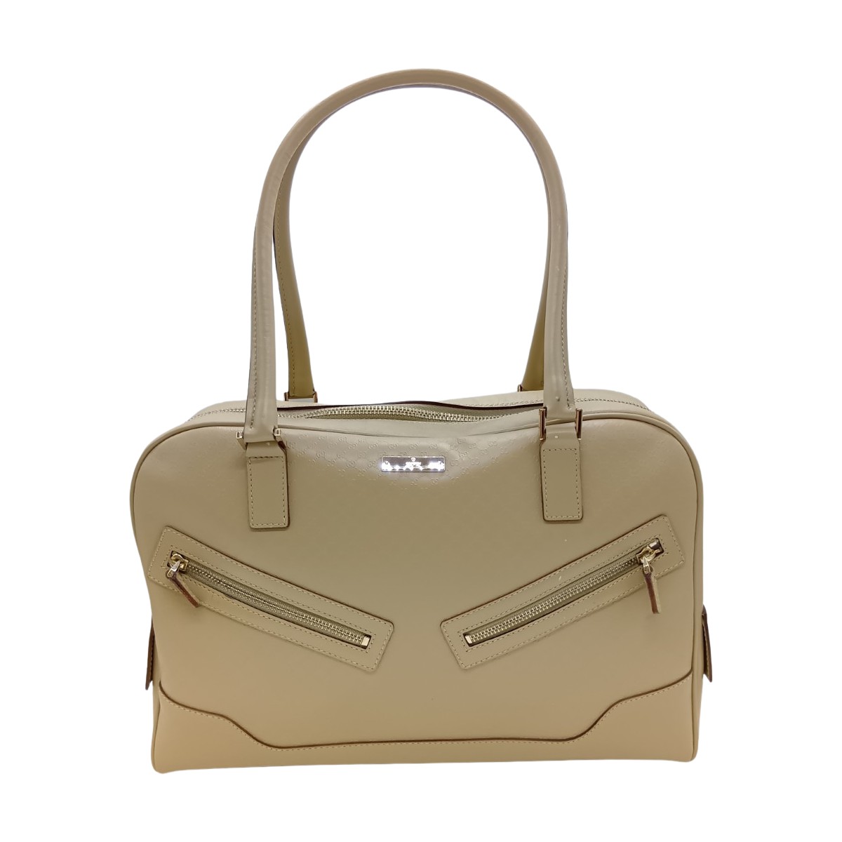 【中古】GUCCI グッチ マイクロGG ハンドバッグ ボストンバッグ 002058 002 1115 ベージュ Bランク