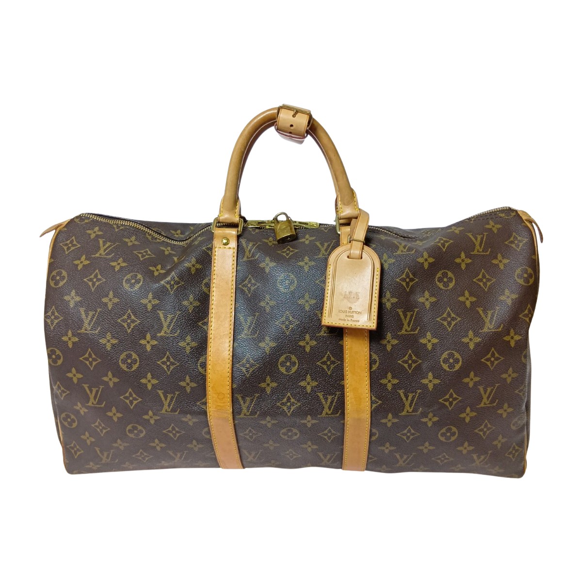 【中古】LOUIS VUITTON ルイヴィトン モノグラム キーポル50 ボストンバッグ M41426 赤銅色 カギ欠品 B位置づける