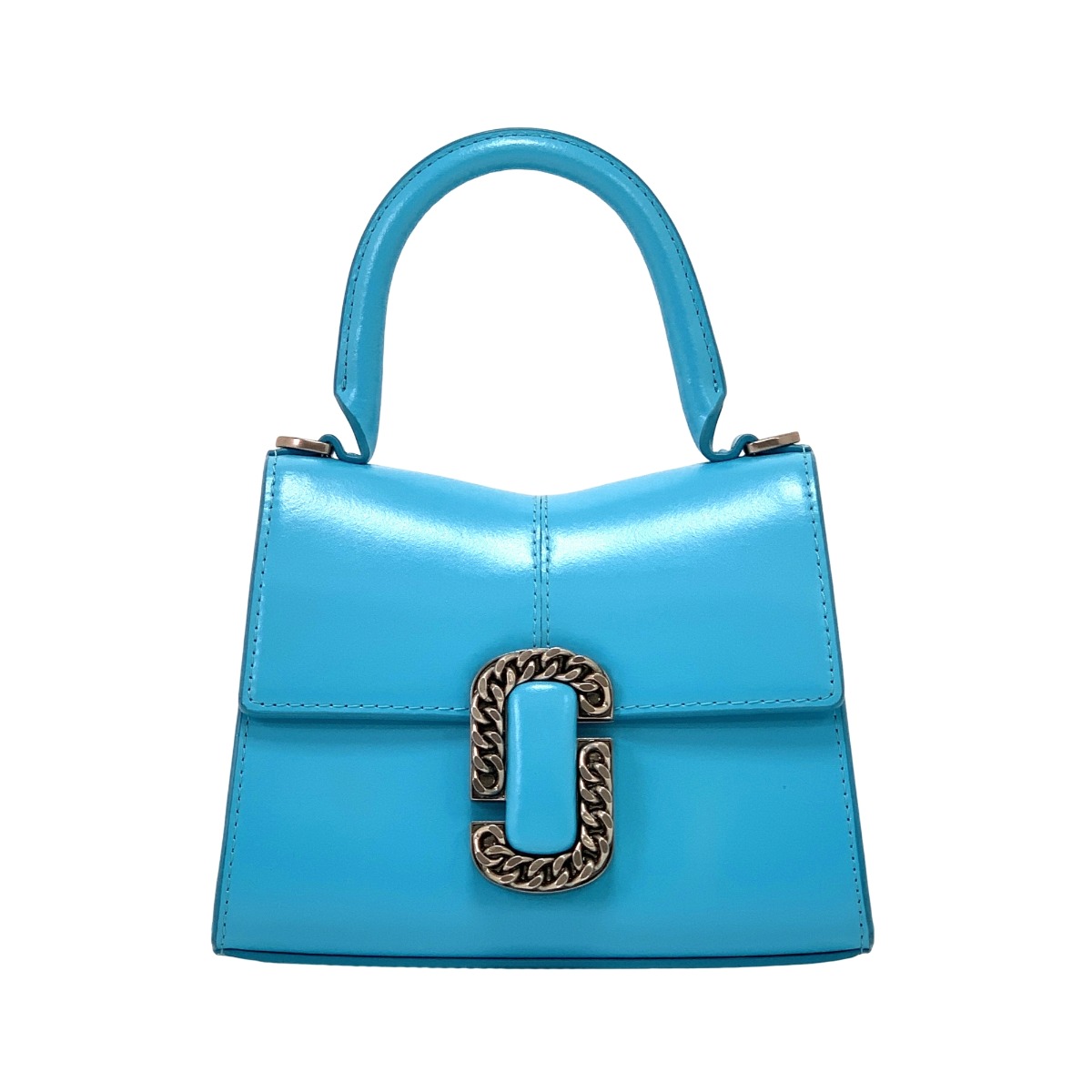 【エントリーポイント10倍｜7/19 20:00-7/26 1:59】【送料無料】【中古】MARC JACOBS マークジェイコブス セントマークバッグ チェーンストラップ欠品 スカイブルー Bランク｜リサイクルビッグバン店