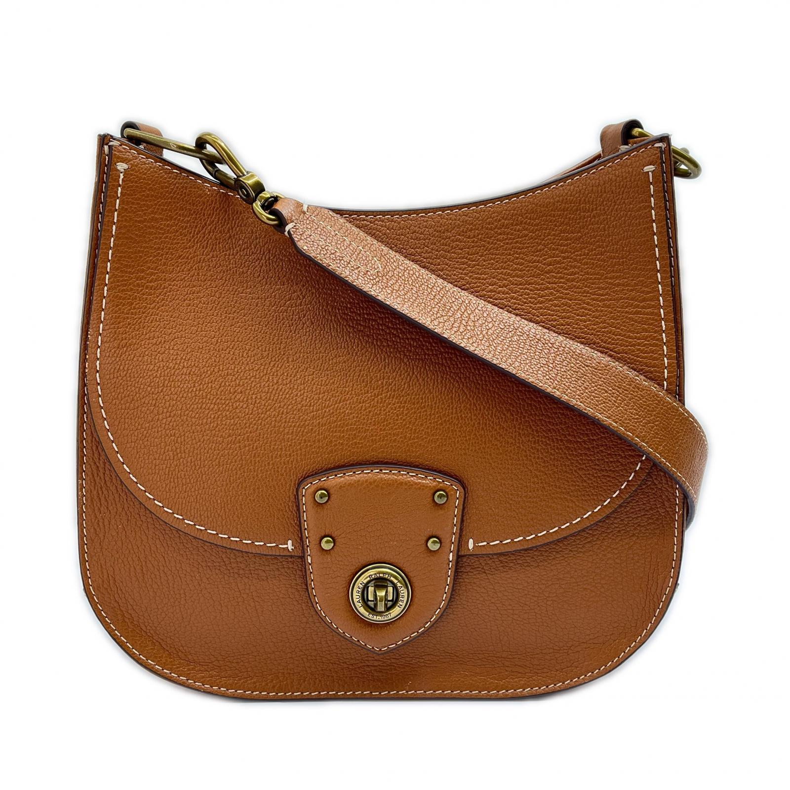 【中古】LAUREN RALPH LAUREN ラルフ ローレン ショルダーバッグ レザー ブラウン Bランク