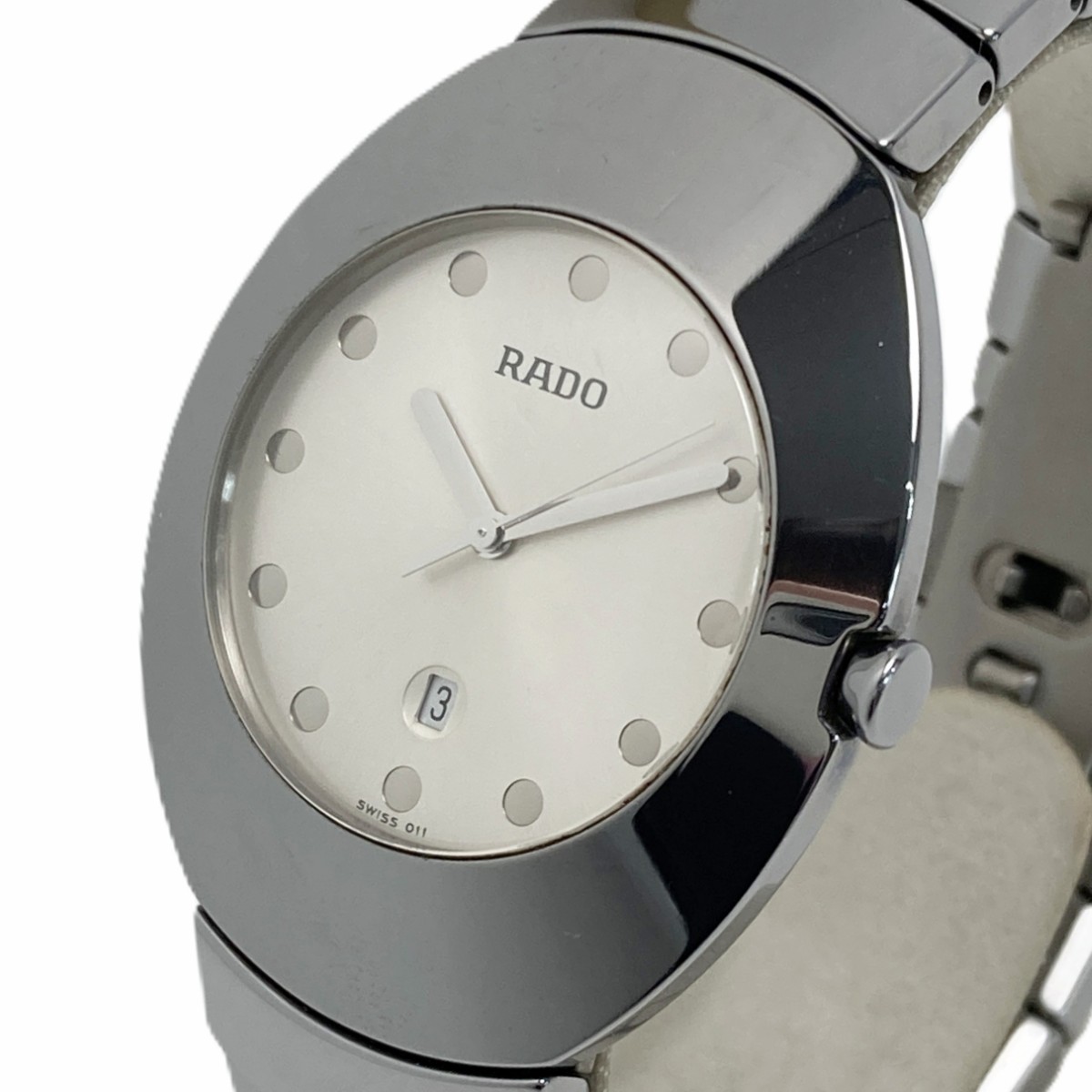 【中古】RADO ラドー オベーション デイト 152.0493.3 シルバー クォーツ メンズ 腕時計 OVATION Bランク