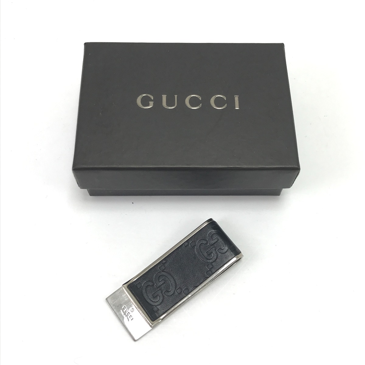 【中古】GUCCI グッチ マネークリップ グッチシマ ブラック Bランク 7,877円