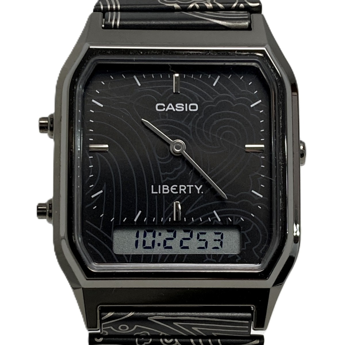 【中古】CASIO カシオ リバティ コラボモデル AQ-230EBLT-1AJR 黒いこと 石英 ウオッチ 箱・取説有 LIBERTY B序列付ける