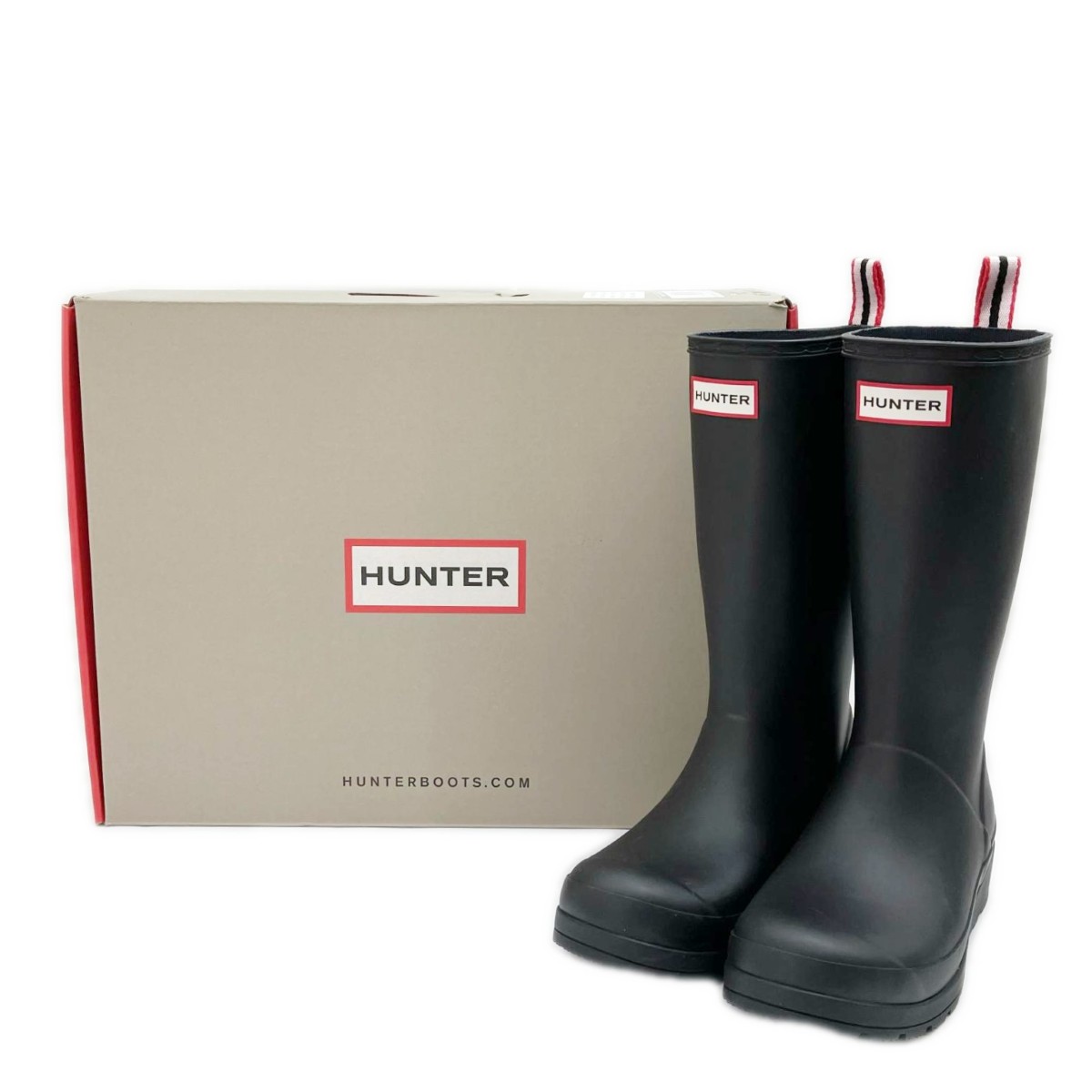 【中古】HUNTER ハンター レインブーツ ORIGINAL PLAY BOOT TALL 72266 レディース 箱付 ブラック Aランク