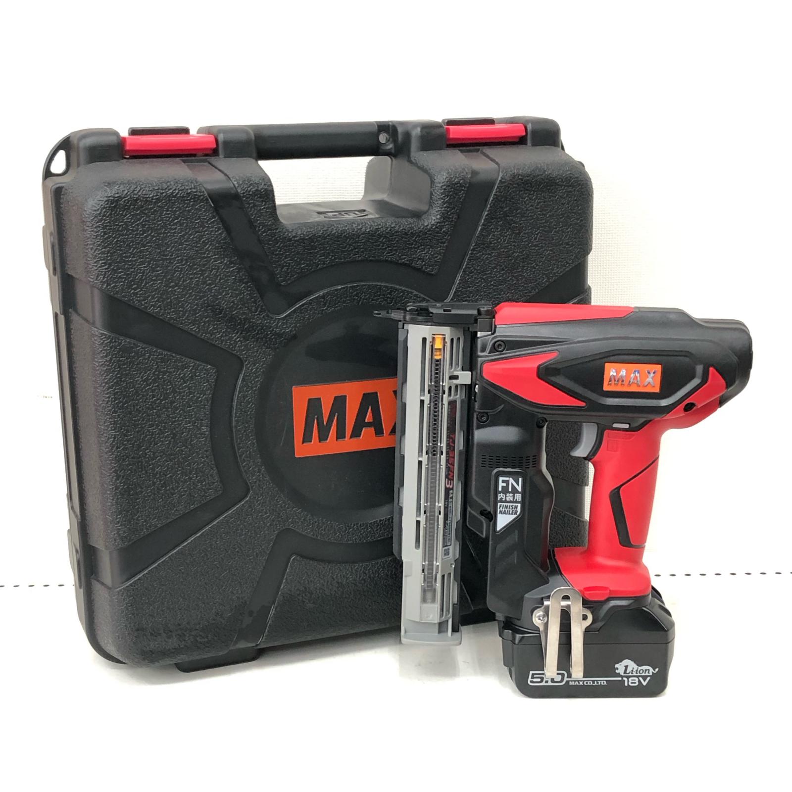 【中古】MAX マックス コードレス式 18V 充電式 内装用フィニッシュネイラ 充電器・充電池1個・ケース付 PSEマーク有 TJ-35FN3-BC Aランク