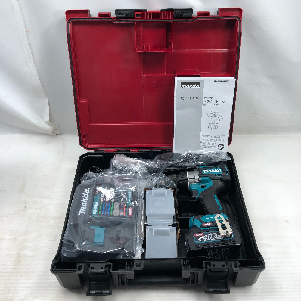 【中古】MAKITA マキタ 工具 ドライバドリル 未使用品(S) 付属品完備 コードレス式 40v DF001GRDX ブルー Sランク