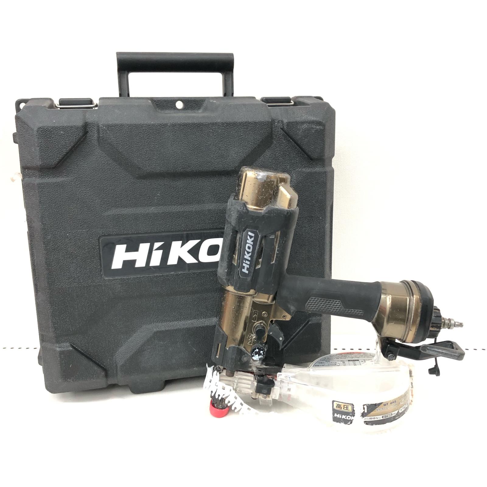 【中古】HiKOKI ハイコーキ エア湖物の具 41粍 高圧螺子釘打機 容れもの・保護すること眼鏡・取説付 WF4HS ゴールド B位置づける