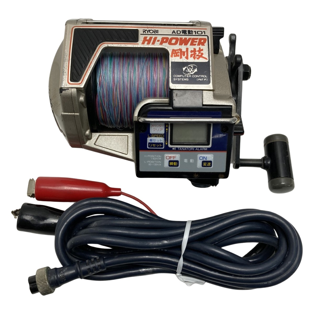 【中古】RYOBI リョービ AD電動101 ハイパワー剛技 電動リール コード付き カウンターローラー劣化有り Cランク