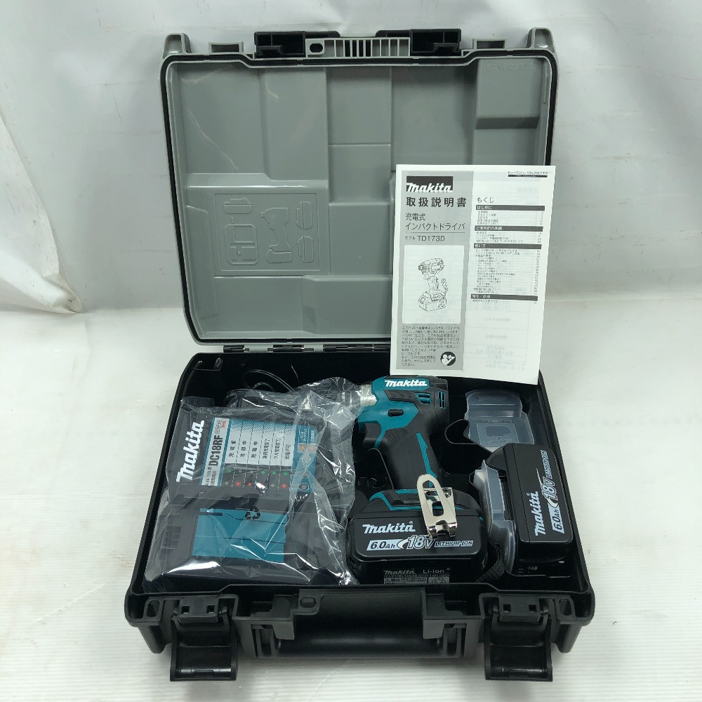 【中古】MAKITA マキタ 工具 インパクトドライバ 未使用品(S) 付属品完備 TD173DRGX ブルー Sランク